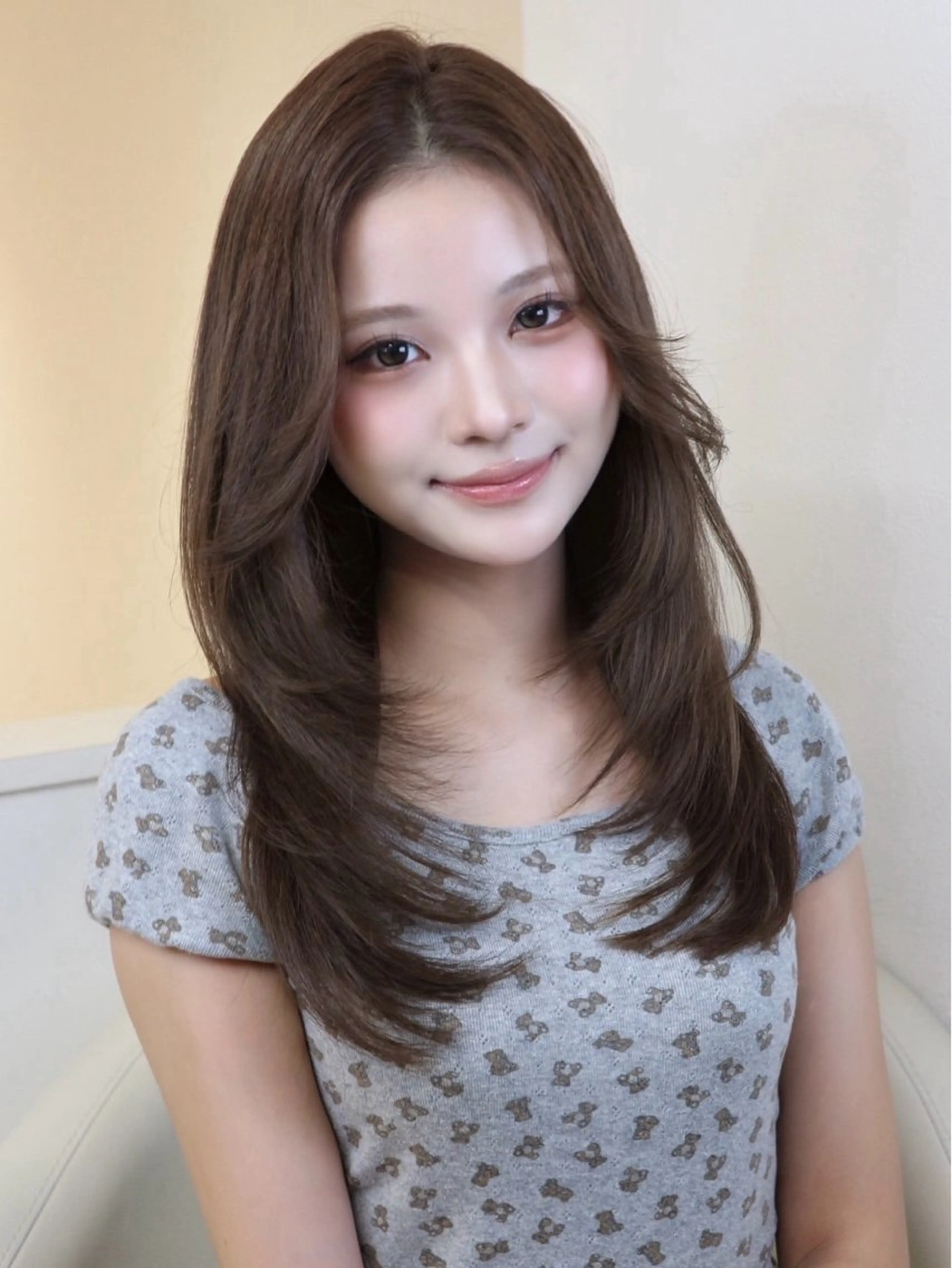 ロング カット リコ ハッシュカット 韓国レイヤーのヘアスタイル