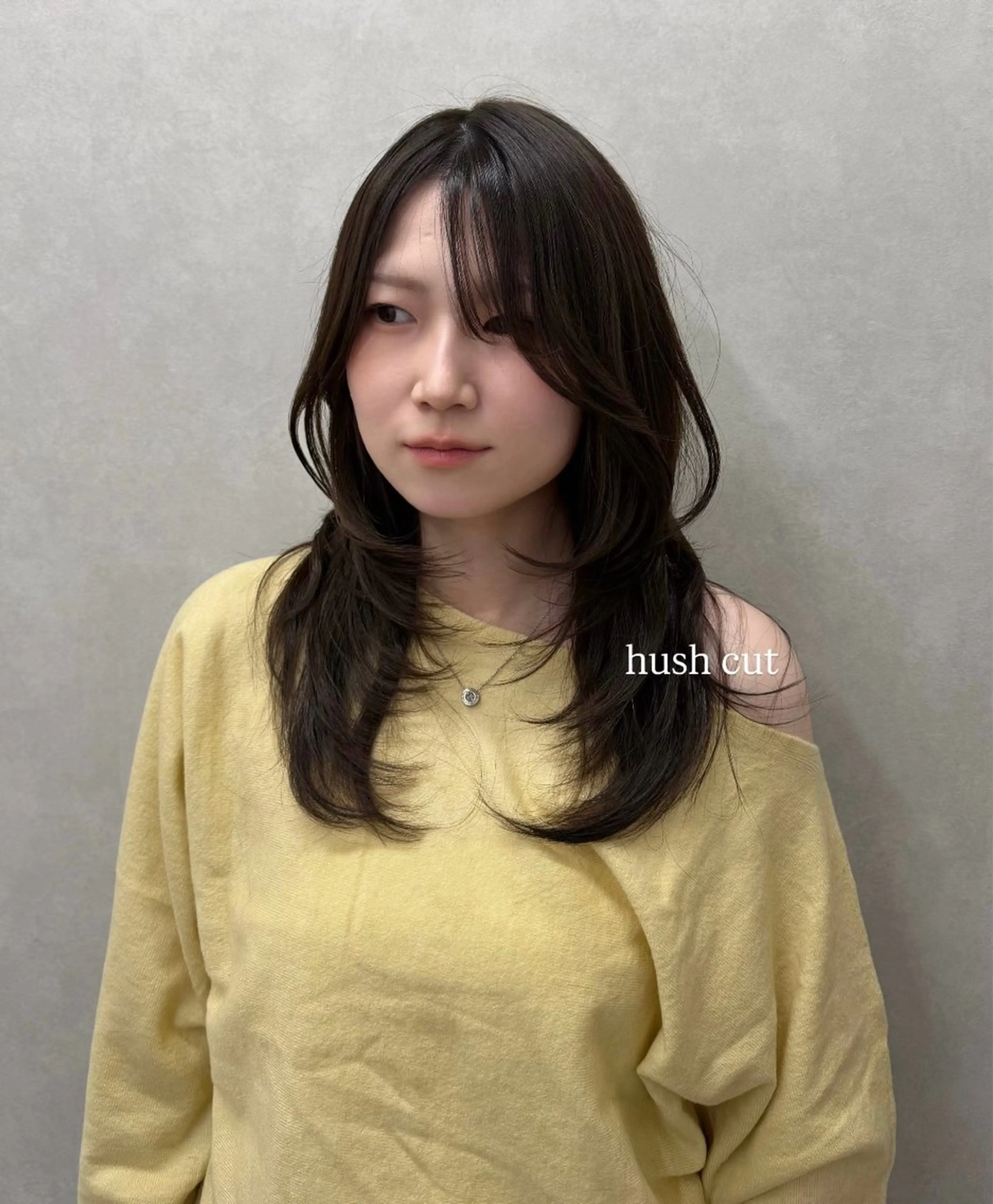 セミロング カラー くびれヘア ハッシュカット カット ヘアカラー トリートメント 🇰🇷韓国ｽﾀｲﾙ ﾚｲﾔｰ/ayanaのヘアスタイル