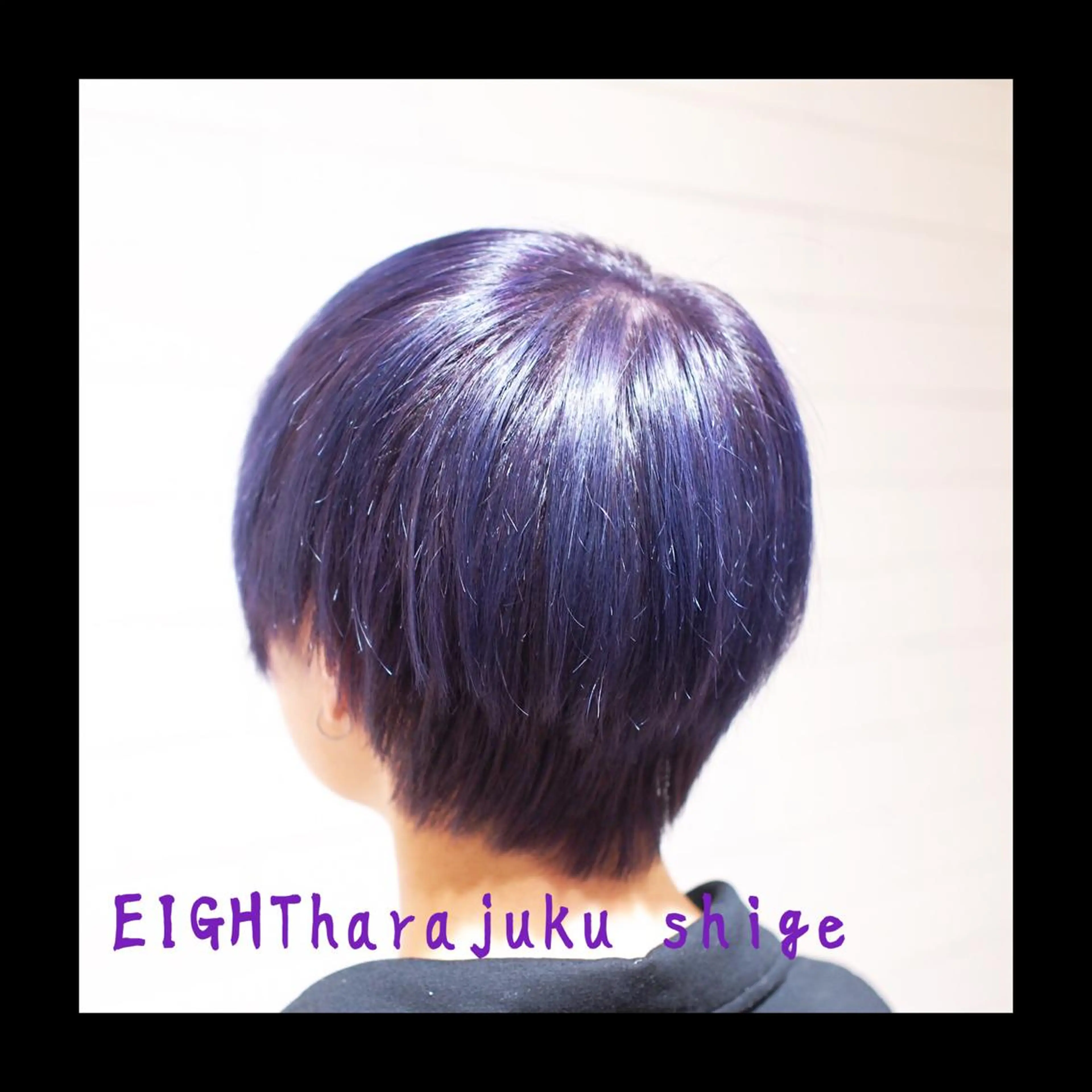 ショート カラー ブルーカラー 及川シゲル 髪質改善講師のヘアスタイル