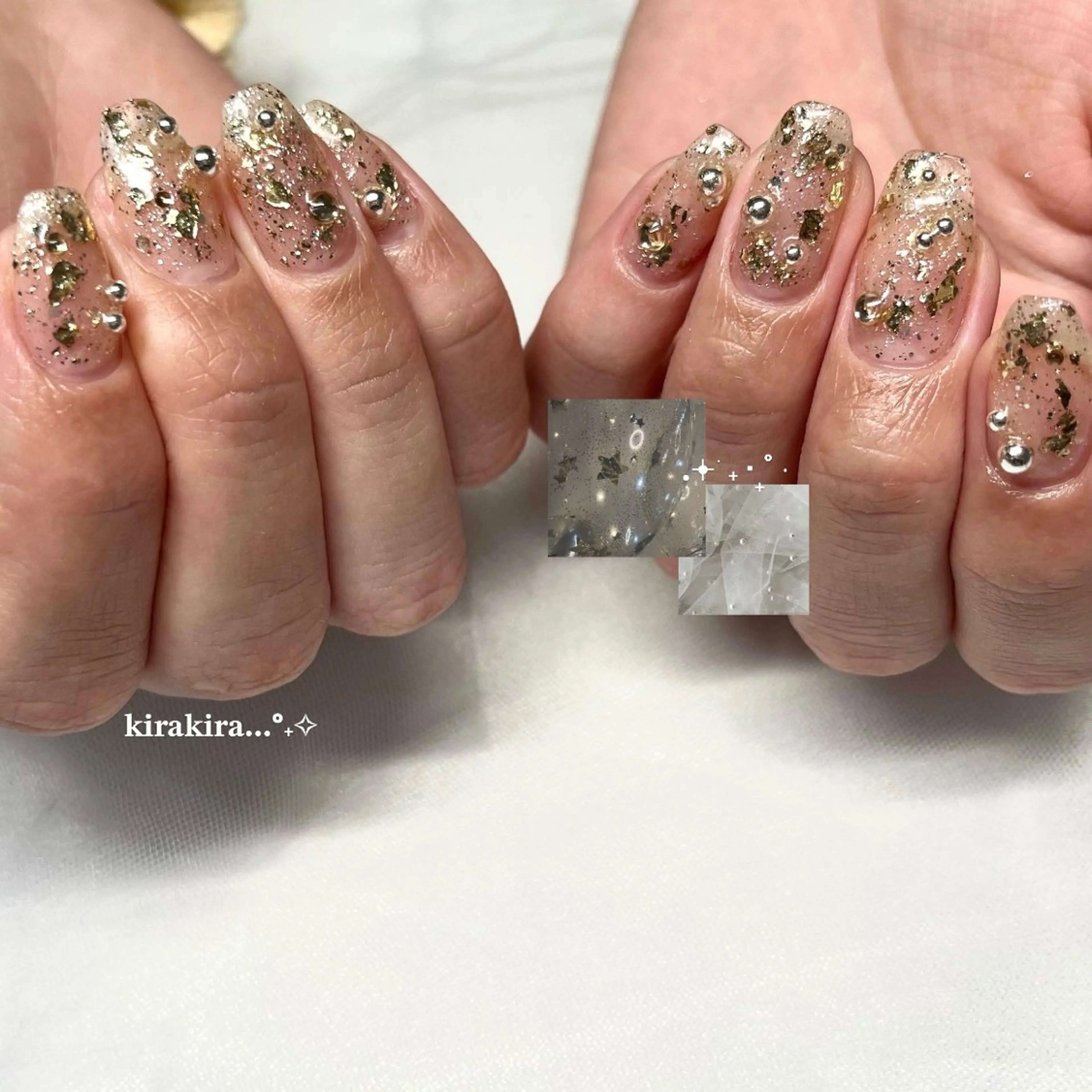 ネイル クリアネイル 成人式 ジェルネイル キラキラネイル 韓国ネイル ハンドネイル 🌷Gemini nami🌷のネイルデザイン