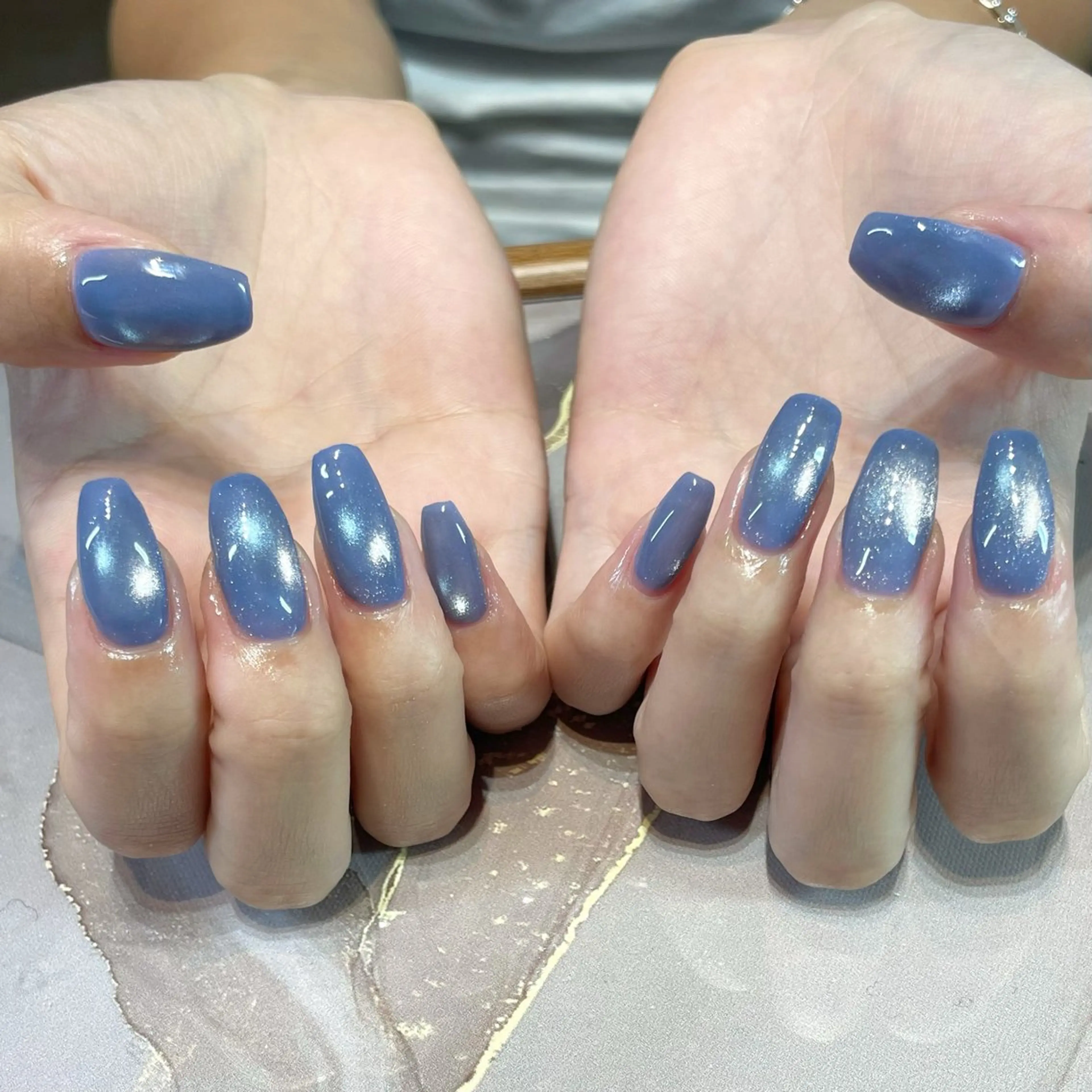 ネイル ブルー マグネットネイル ハンドネイル jujur HARUKA🌸のネイルデザイン