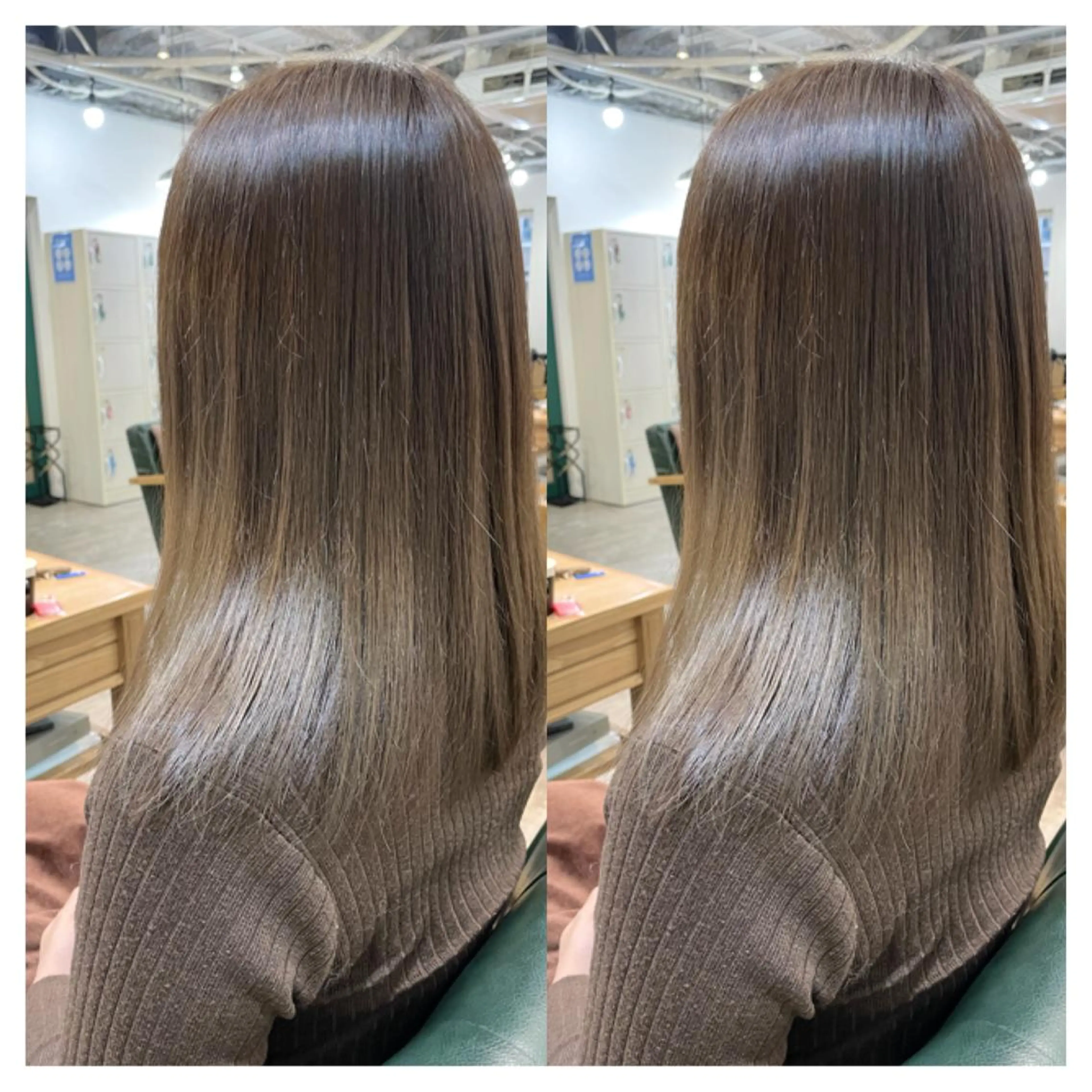 セミロング カラー カット 縮毛矯正 トリートメント 村山 茉衣のヘアスタイル