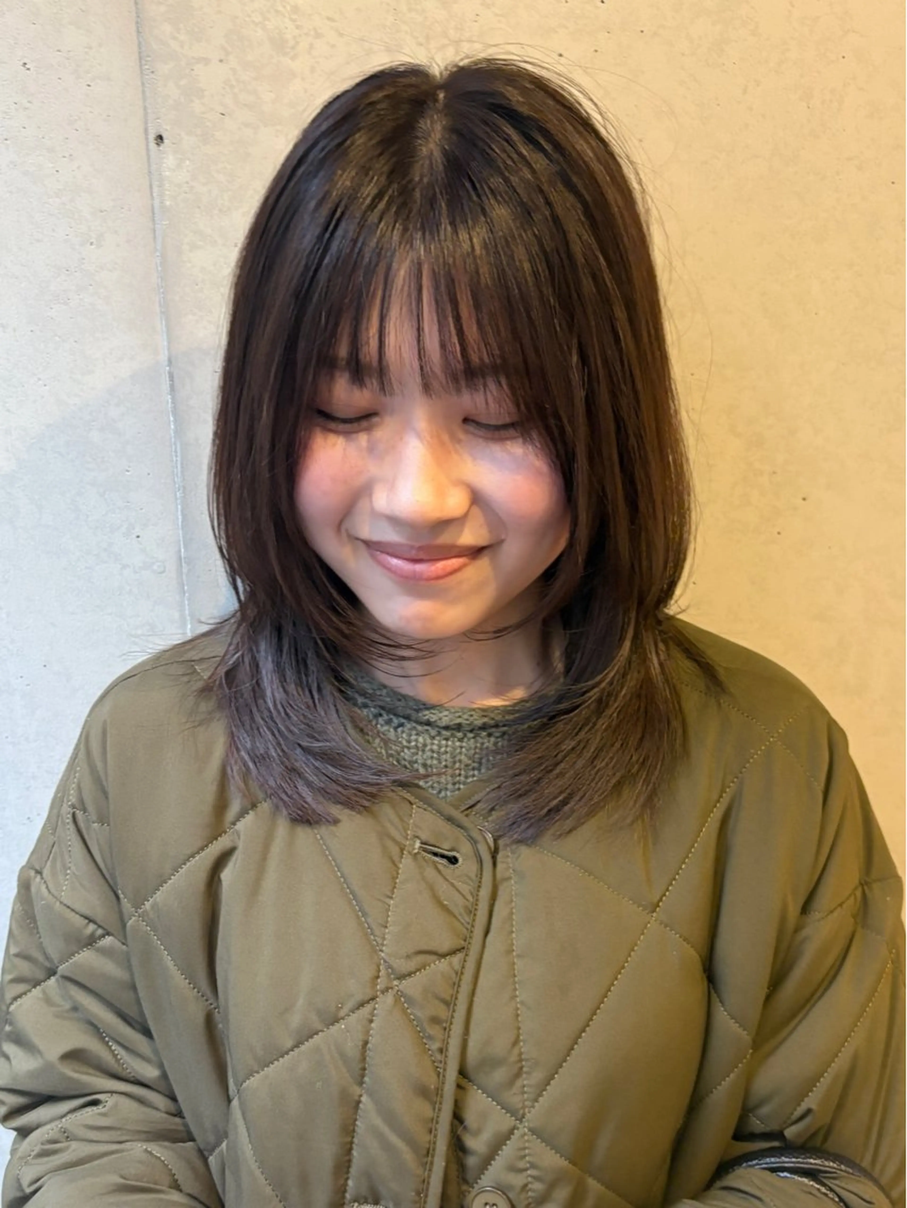 ミディアム カラー カット ヘアカラー トリートメント RIN／韓国ヘア レイヤー／メンズのヘアスタイル