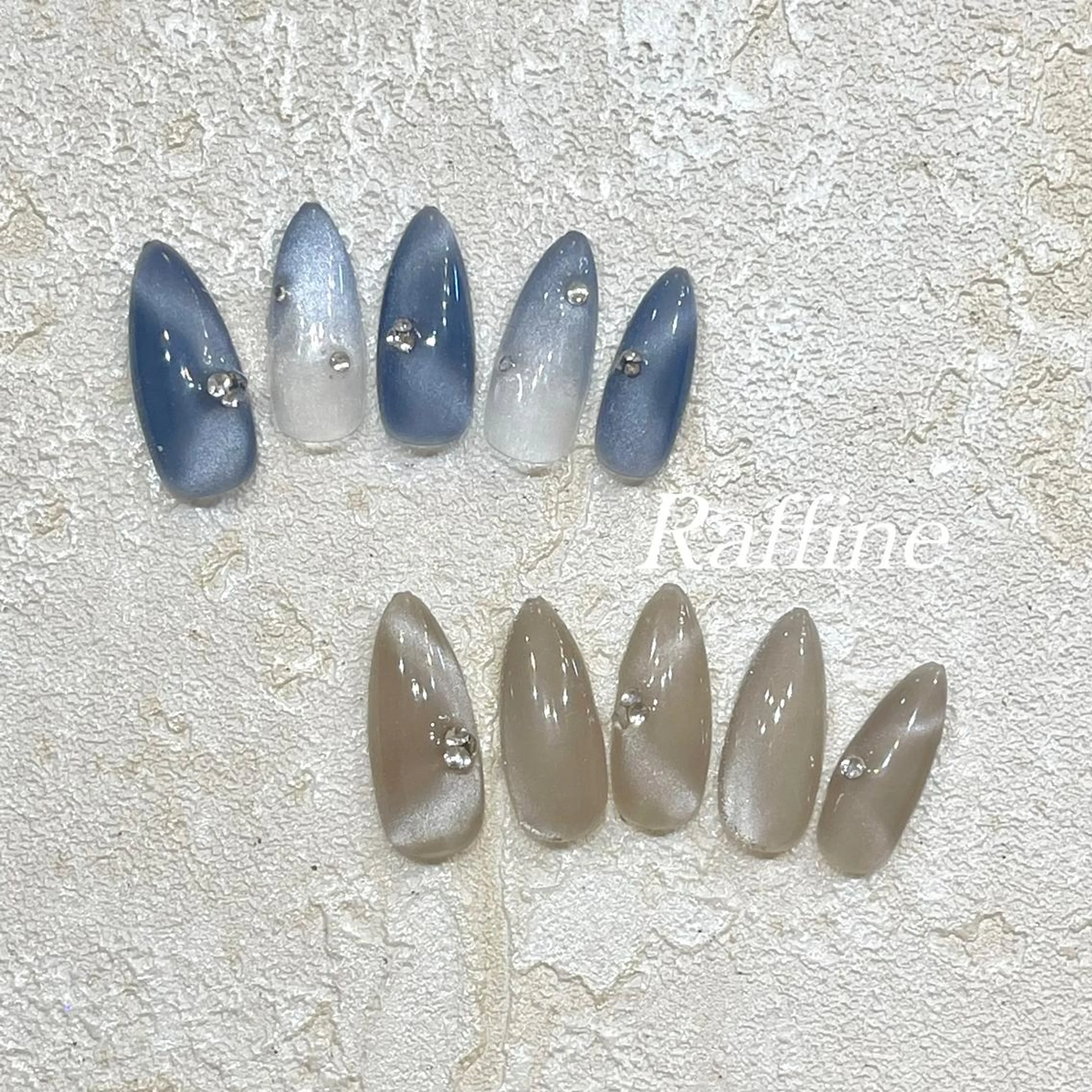 ネイル RAFFINE 月🦋🩵のネイルデザイン