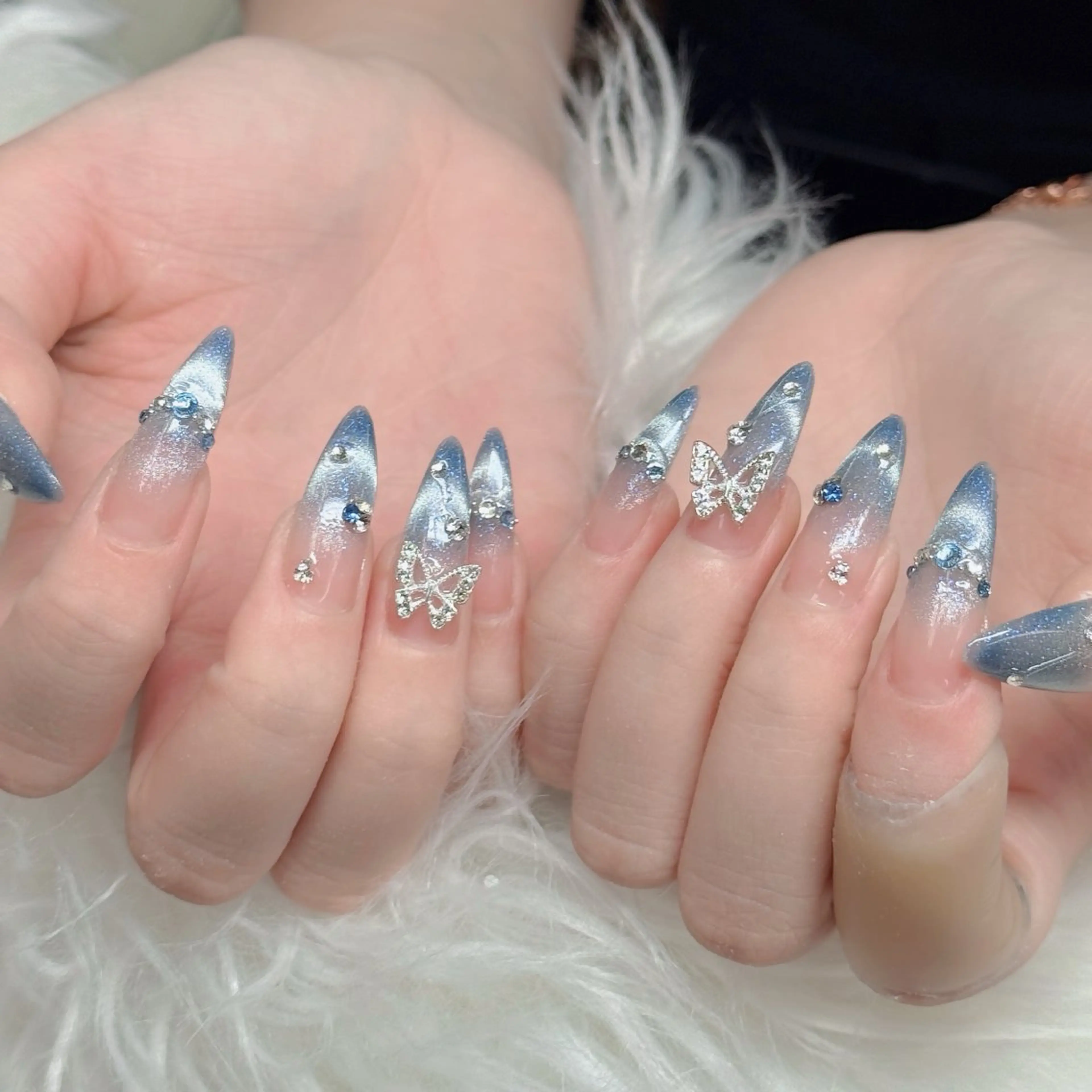 ネイル フットネイル フレンチネイル グラデーション 韓国ネイル ロングネイル Hani Nail Salonのネイルデザイン