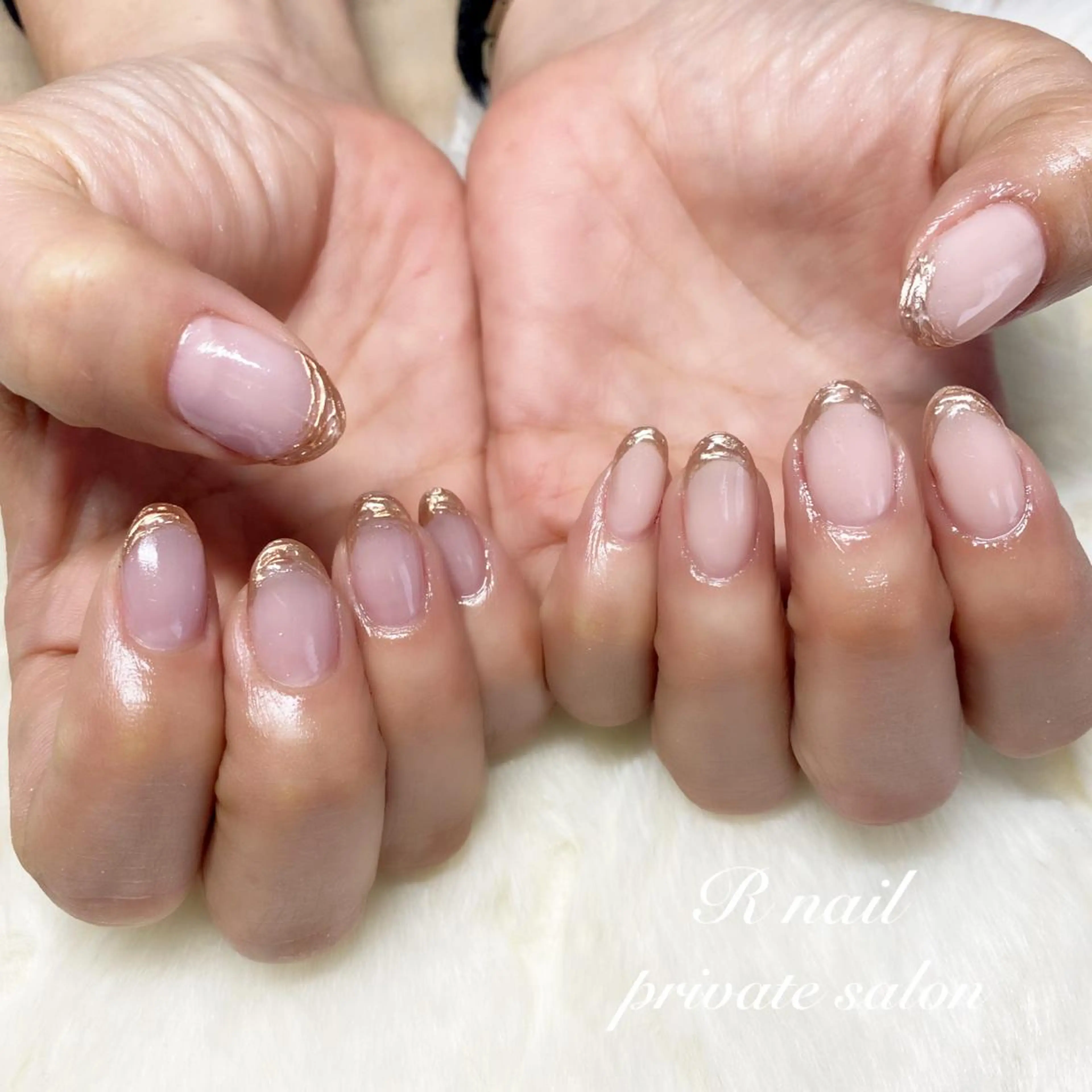 ネイル フレンチネイル ミラーネイル R nailのネイルデザイン