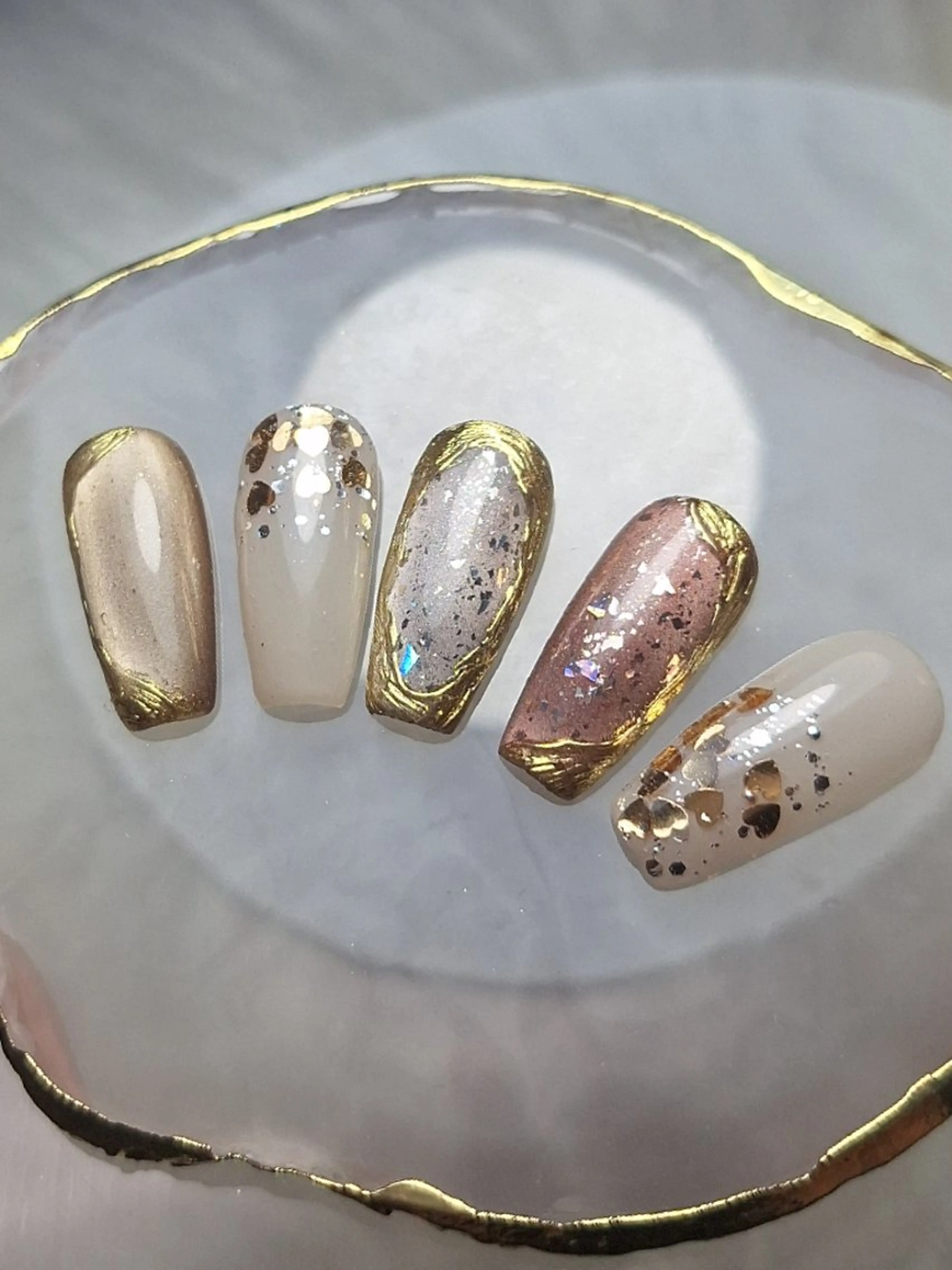 ネイル キラキラネイル ラメ(グリッター) マグネットネイル バレンタイン ネイリスト aoiのネイルデザイン