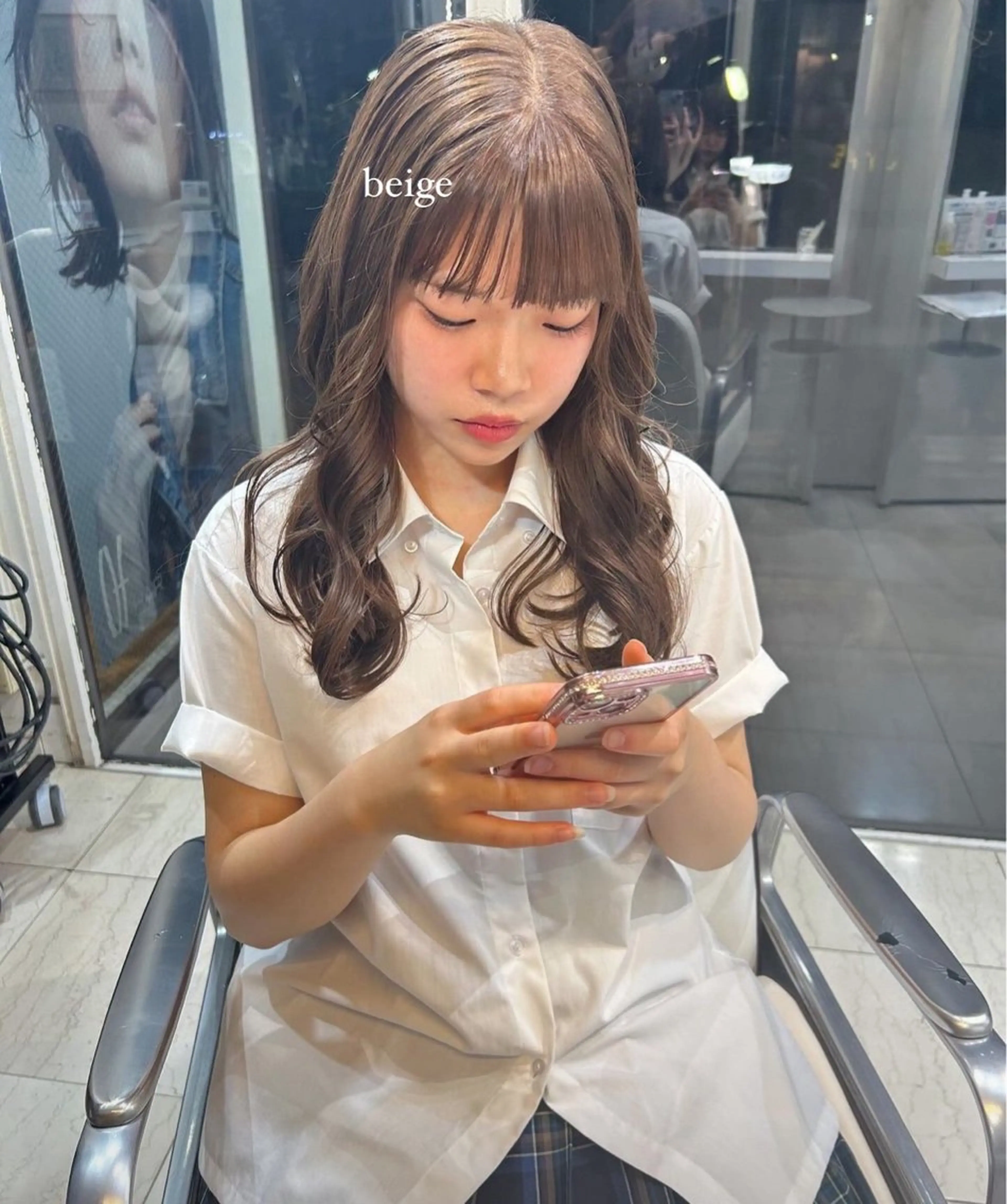 ロング カラー ベージュカラー ブリーチ ブリーチなしカラー ヘアカラー ありむらもえ/ 透明感カラーのヘアスタイル