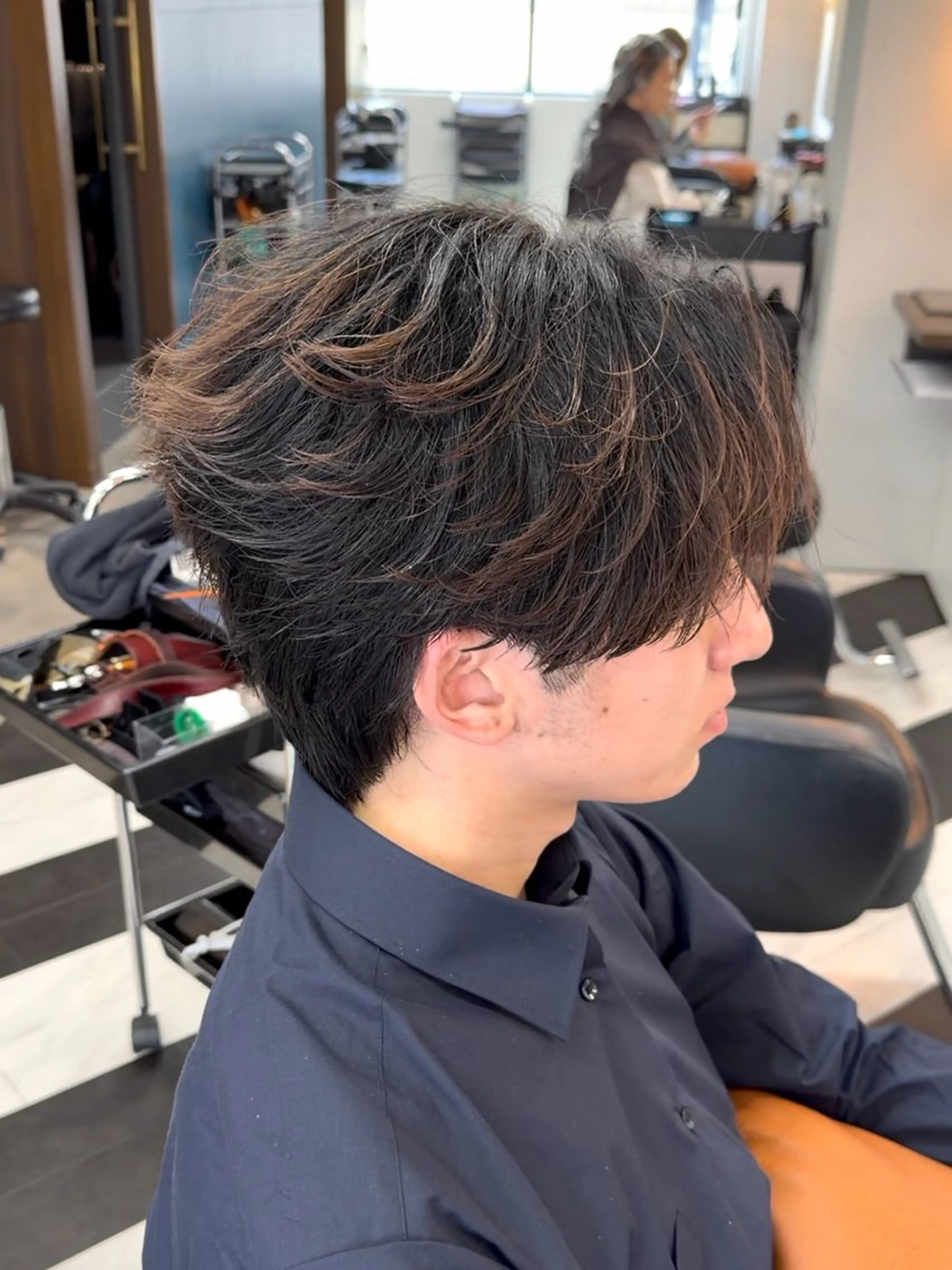 ミディアム カラー パーマ ヘアアレンジ メンズ カット トリートメント ヘアセット 伊藤 陸のヘアスタイル