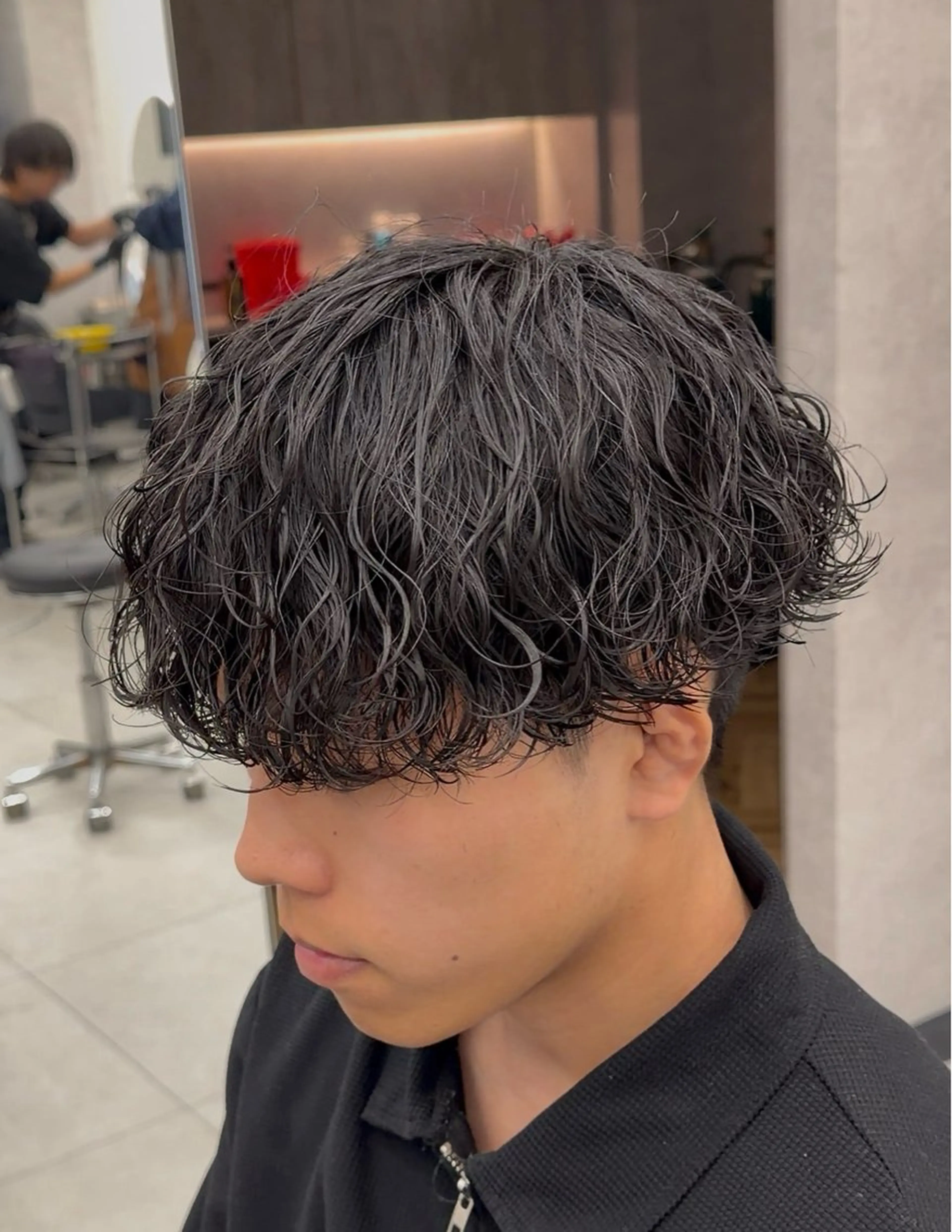 パーマ カット パーマ ブリーチカラー/ ワンカラー/有馬琉翔のヘアスタイル