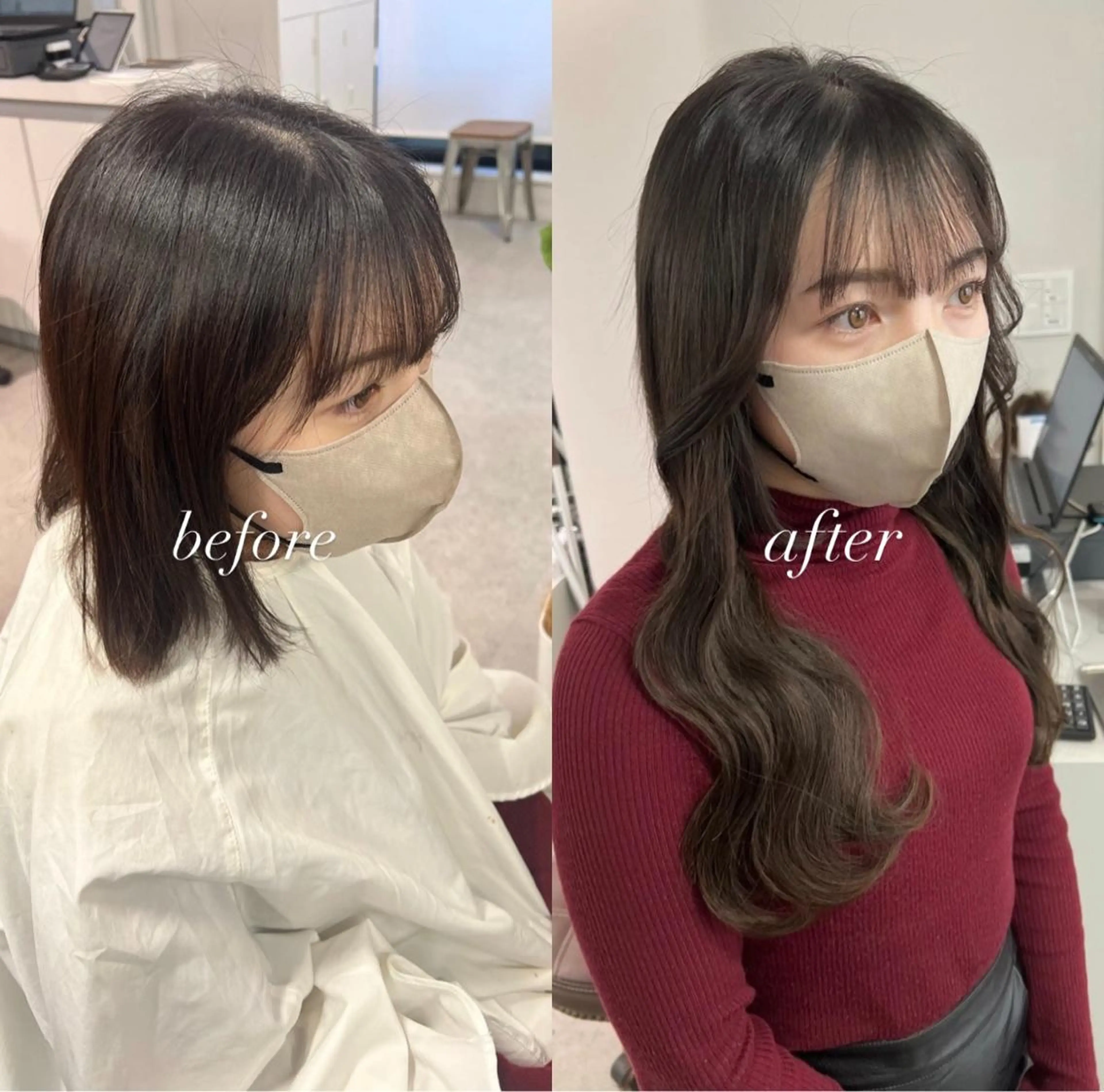 セミロング プルエクステ エクステ sio.nail&eyebrow salon shimokitazawa2号店所属・nailist mana𖤐´-のネイルデザイン