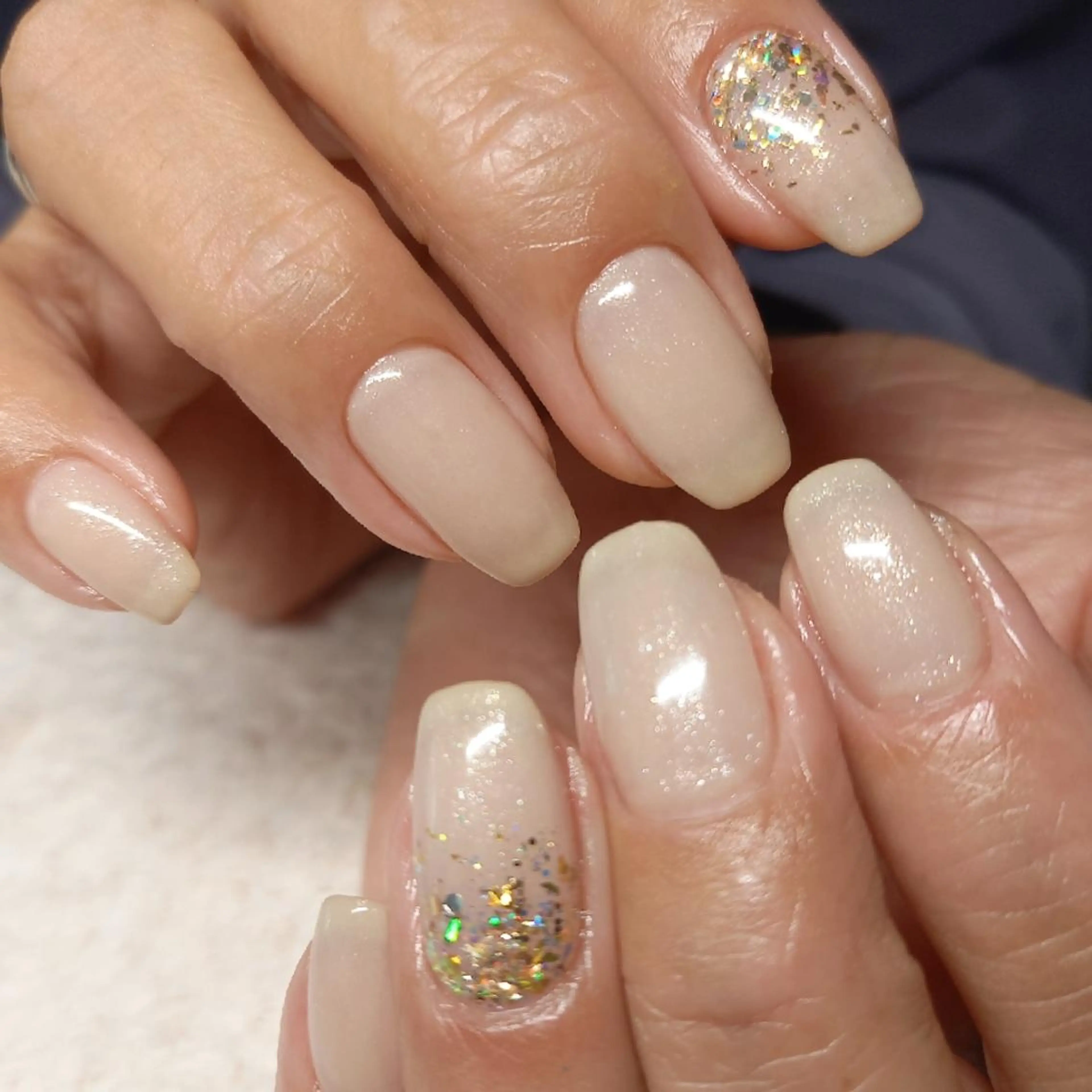 ネイル ラメ(グリッター) ラメグラデーション シンプルネイル Mirei NAIL 金児のネイルデザイン