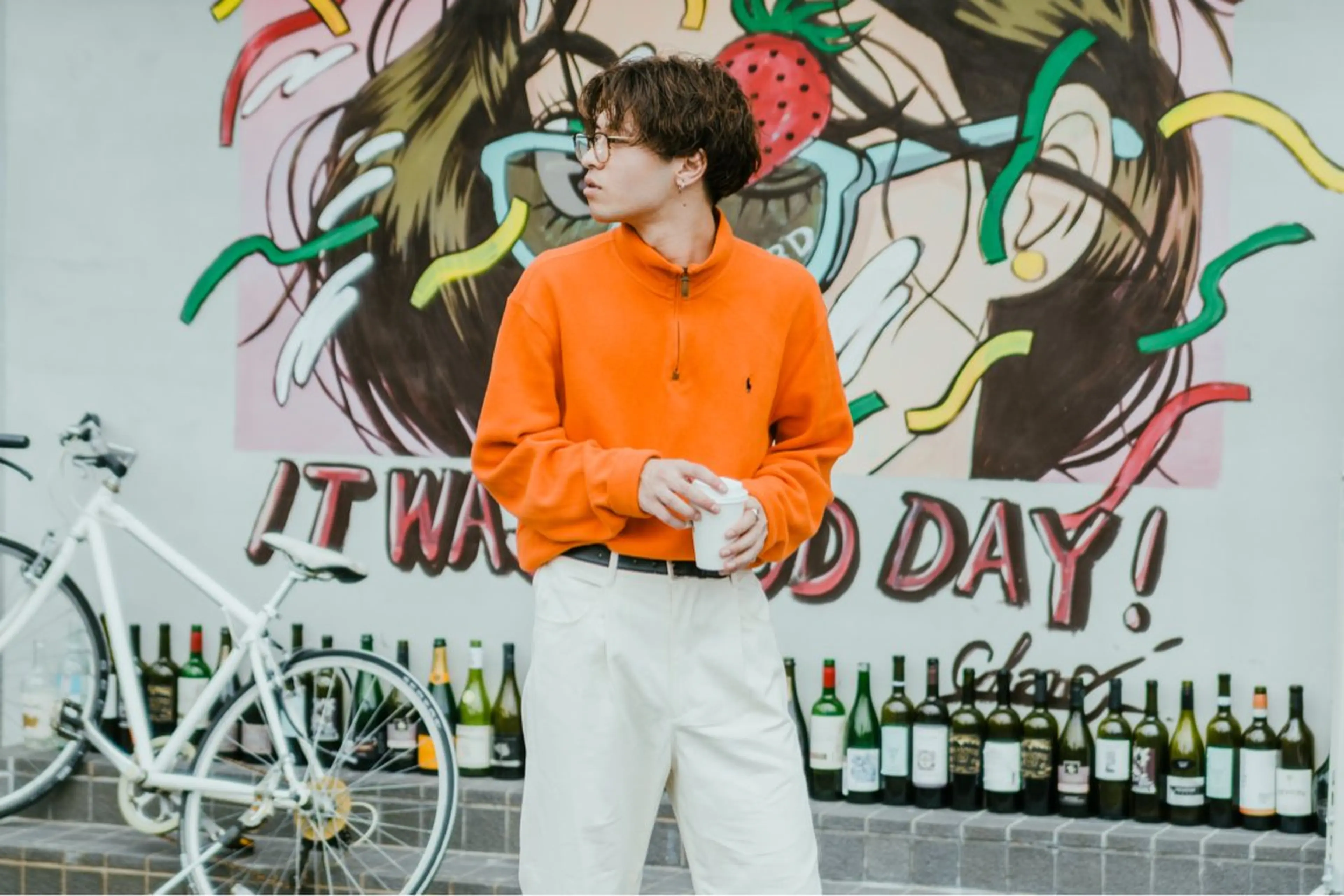 ミディアム パーマ メンズ 河津 しおりのヘアスタイル