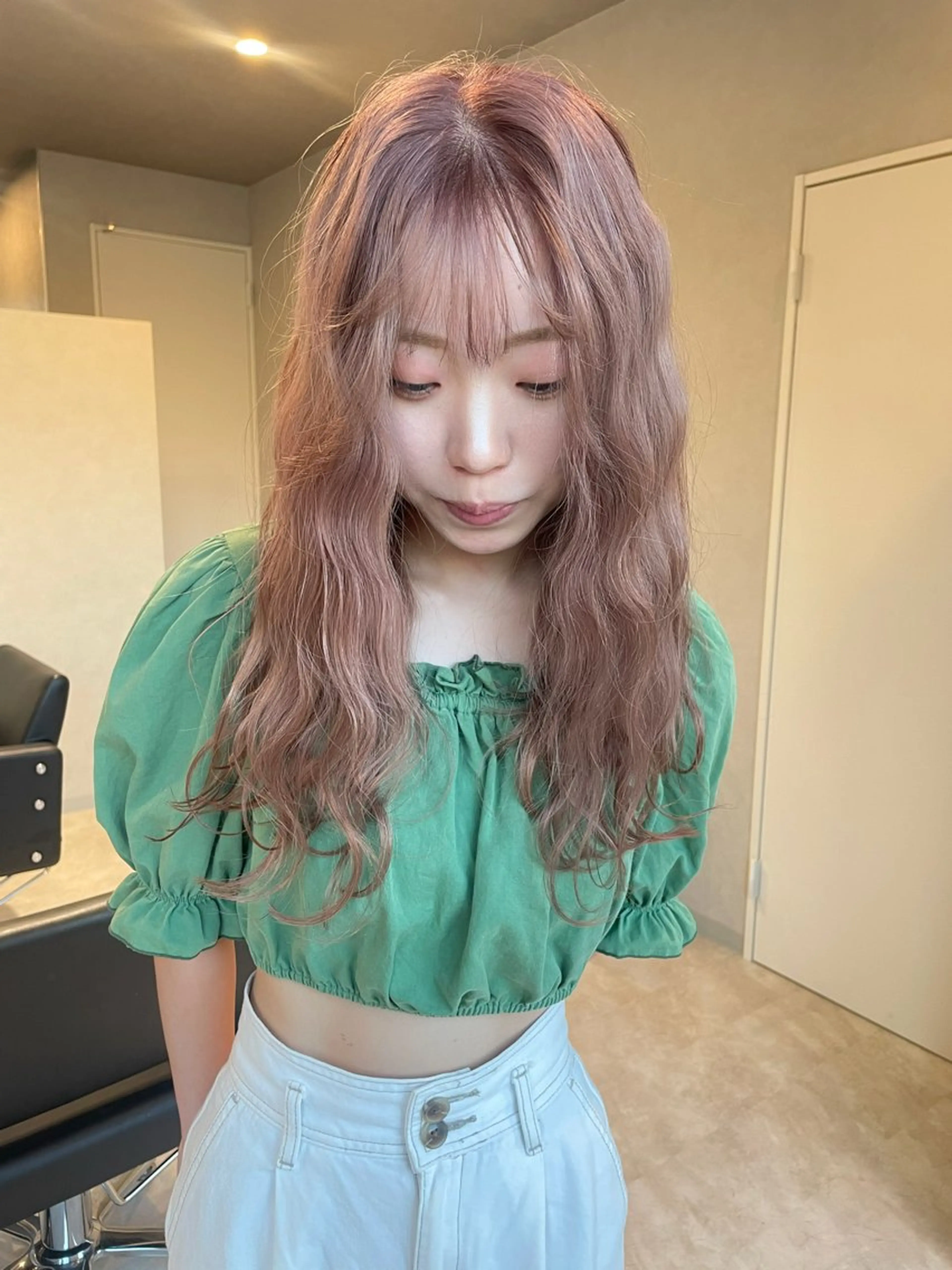 ロング カラー ピンクカラー ヘアカラー 透明カラー/レイヤー misaki °＊のヘアスタイル