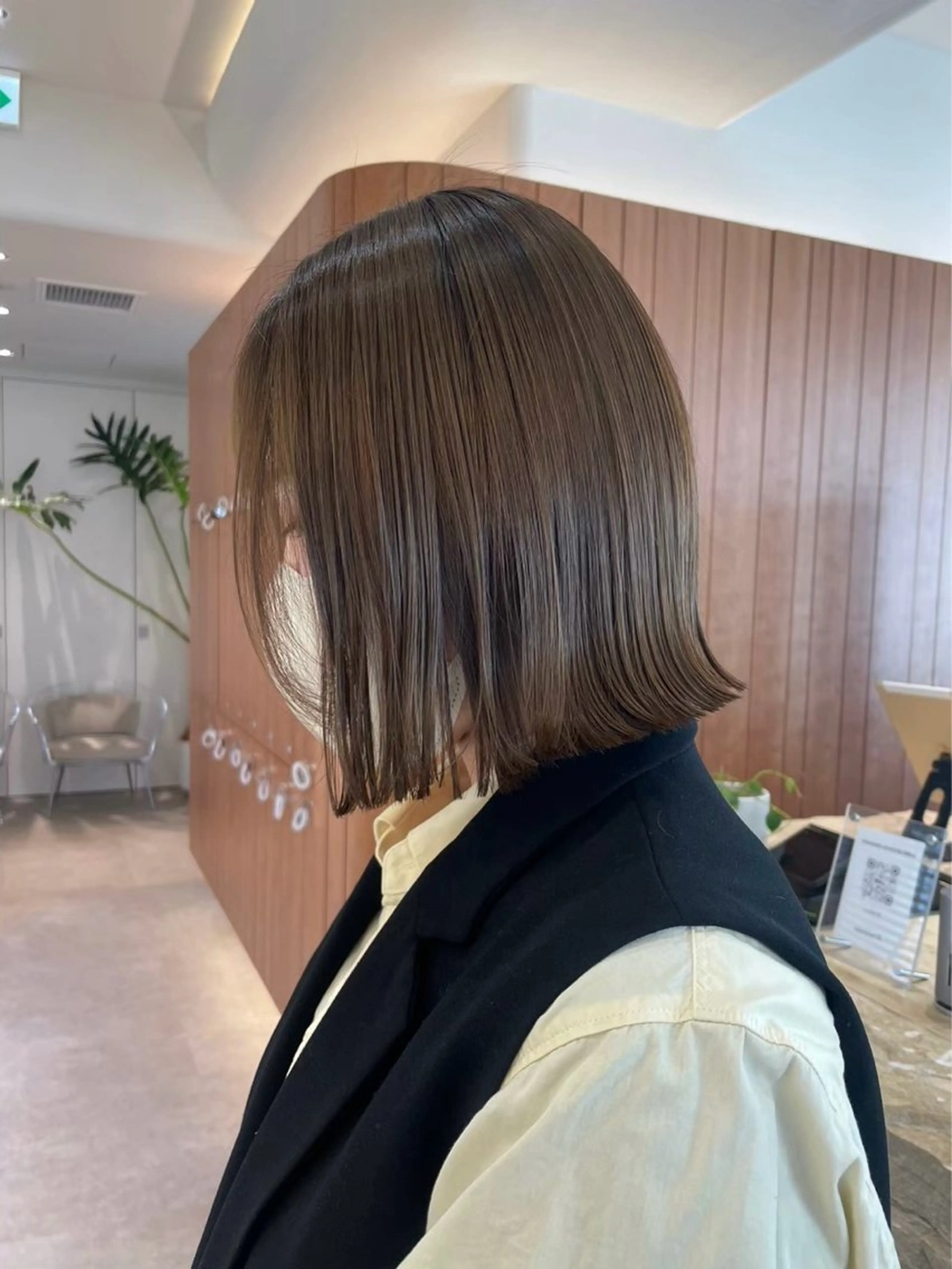 ショート カラー カット ヘアカラー トリートメント 渋谷／タッセルボブ ／顔周り/加邊凌也のヘアスタイル