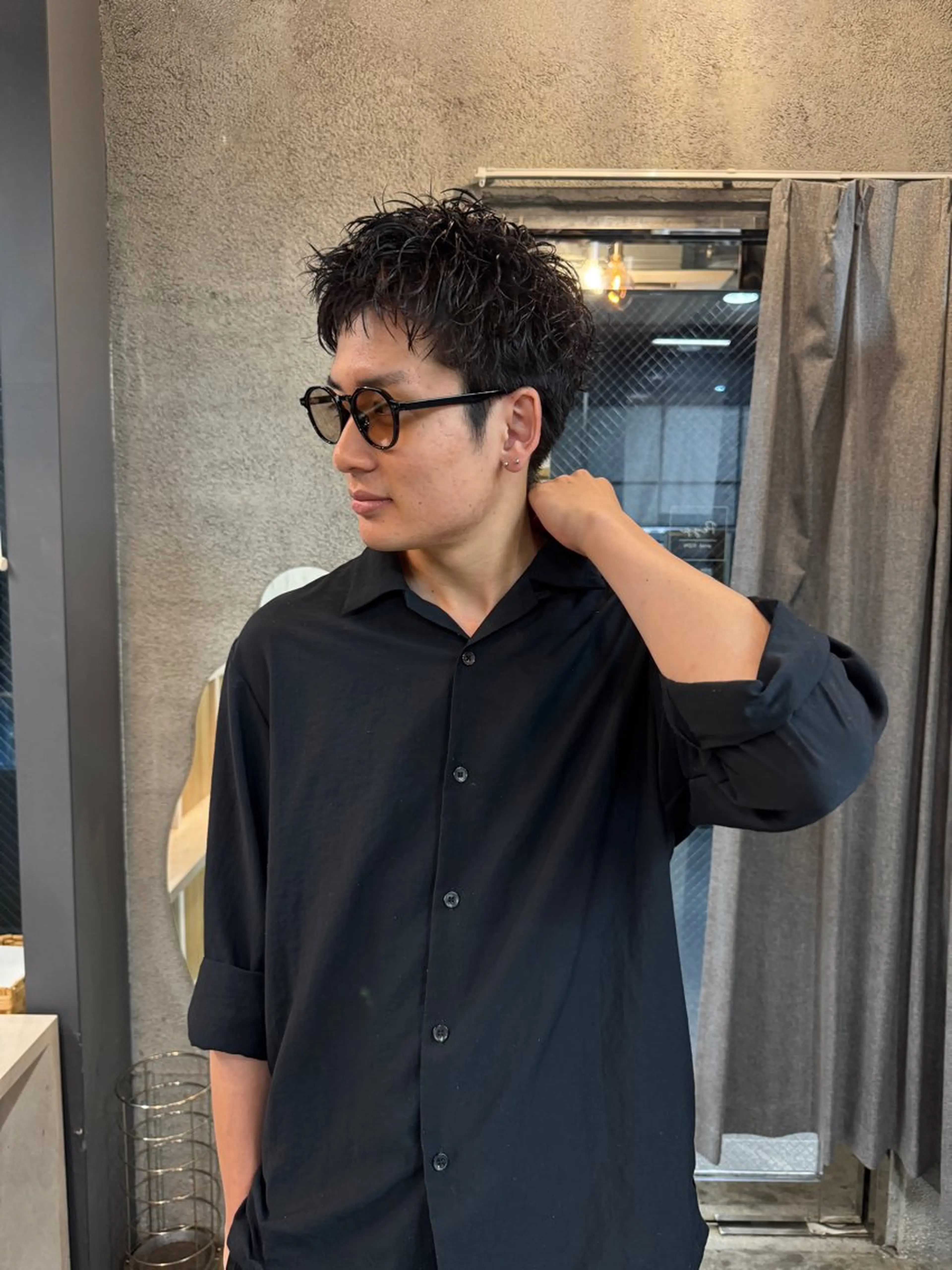 パーマ メンズ 刈り上げ Peyp  prod ICON 博多【ペイププロドアイコン】所属・Peyp博多 SORAモデル募集のヘアスタイル