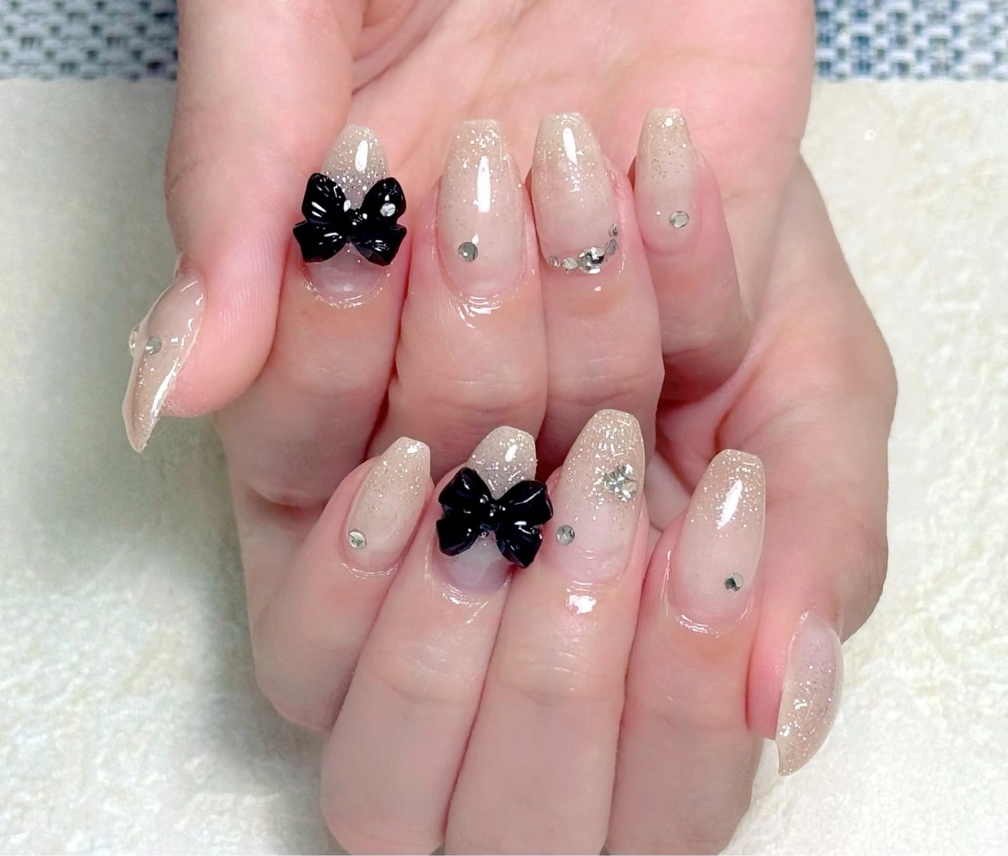 ネイル チークネイル 長さ出し フレンチネイル ジェルネイル ガーリー ハンドネイル 中野駅から2分 MEO NAILのネイルデザイン