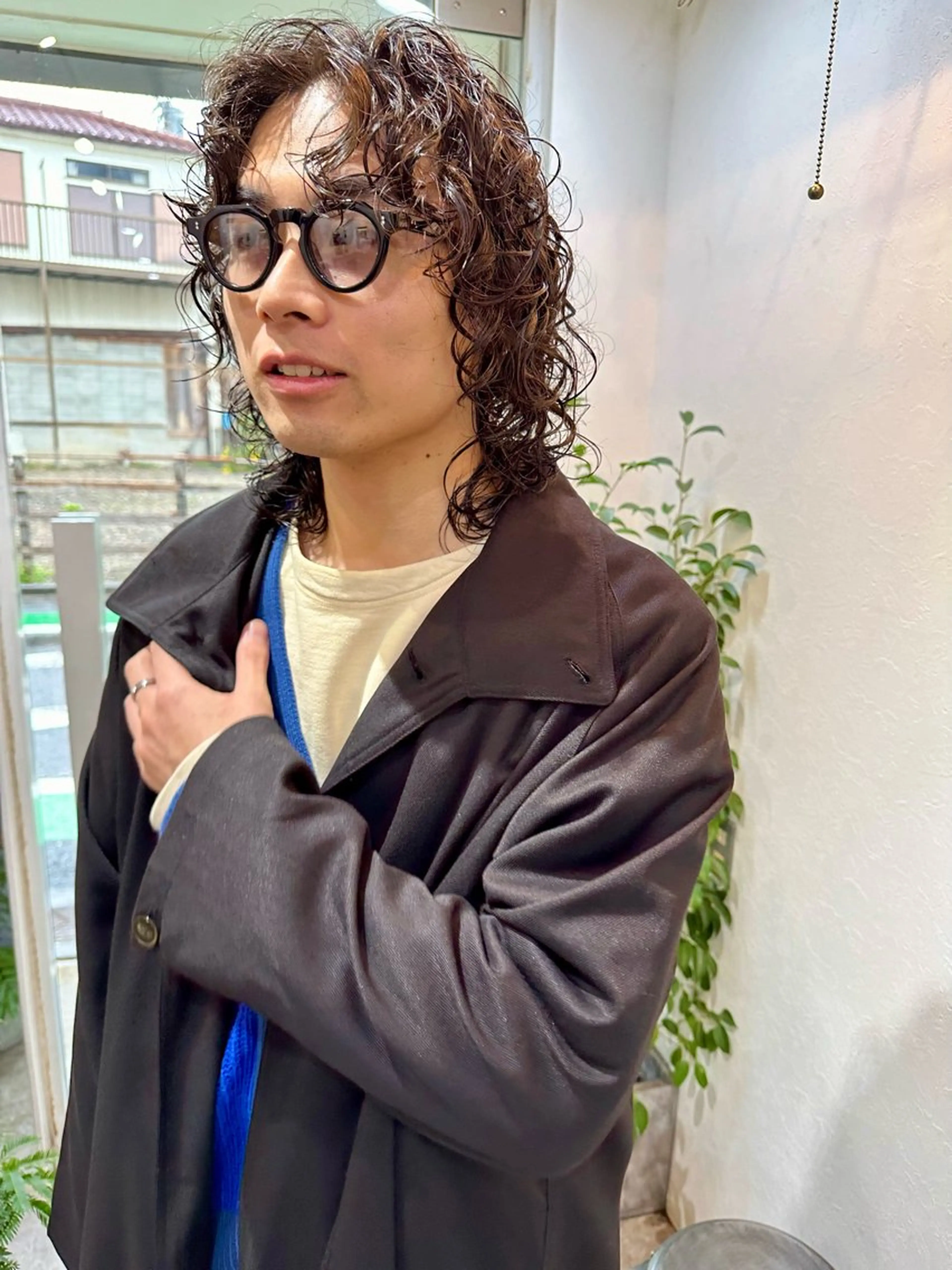 カラー パーマ メンズ メンズパーマ メンズウルフカット ウルフカット カット ヘアカラー パーマ トリートメント パーマ/透明感カラー /ボブ/吉田一生のヘアスタイル