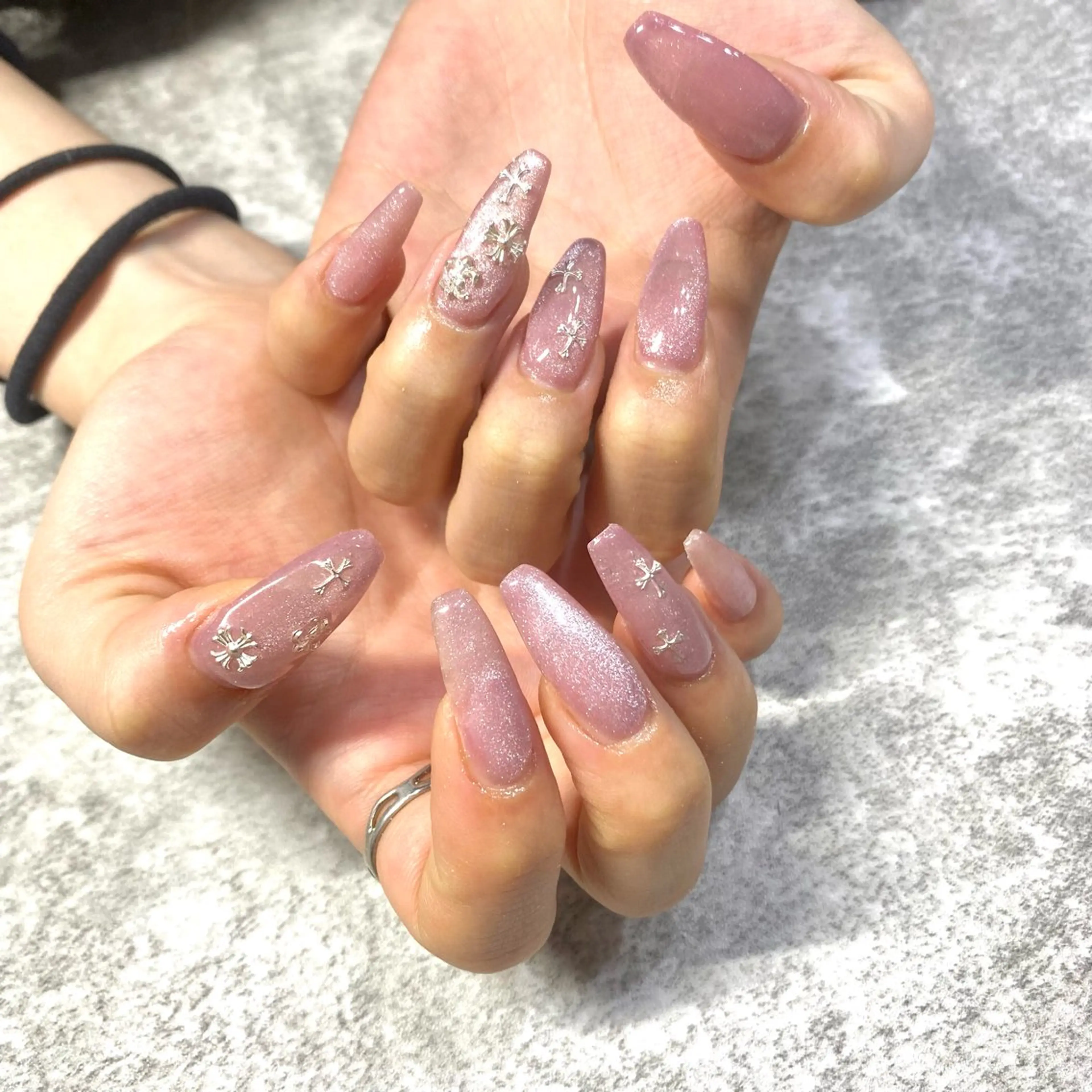 ネイル マグネットネイル ピンク ハンドネイル ★Rinail... .のネイルデザイン