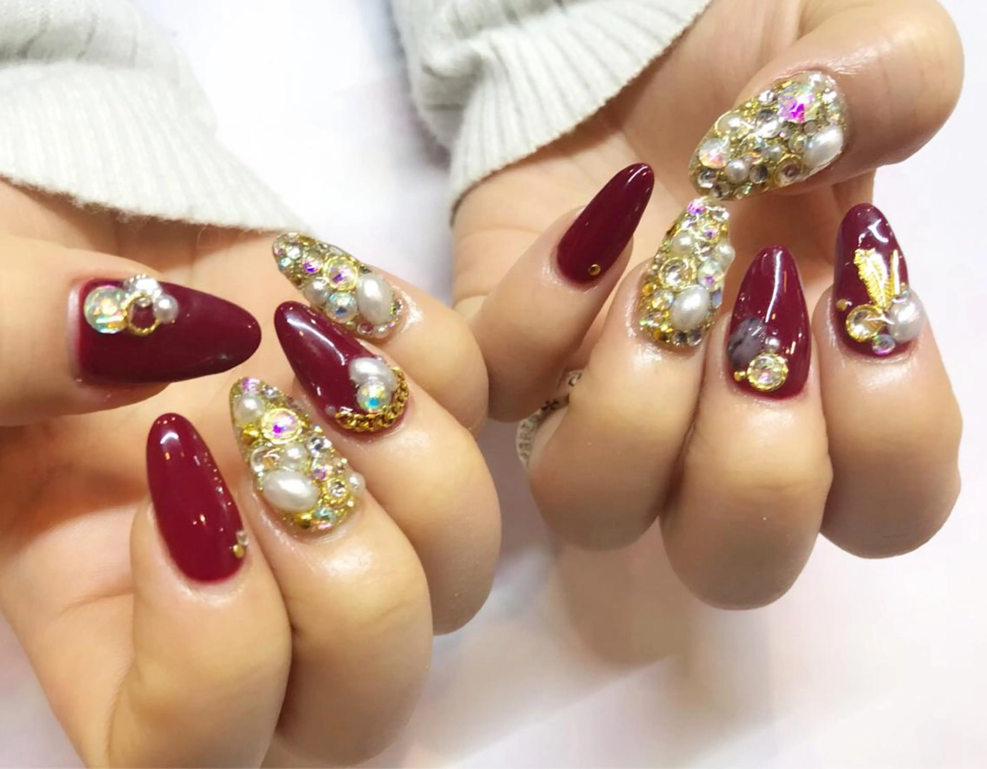 ネイル キラキラネイル 持ち込み スカルプネイル ハンドネイル nail salon Soeurのネイルデザイン