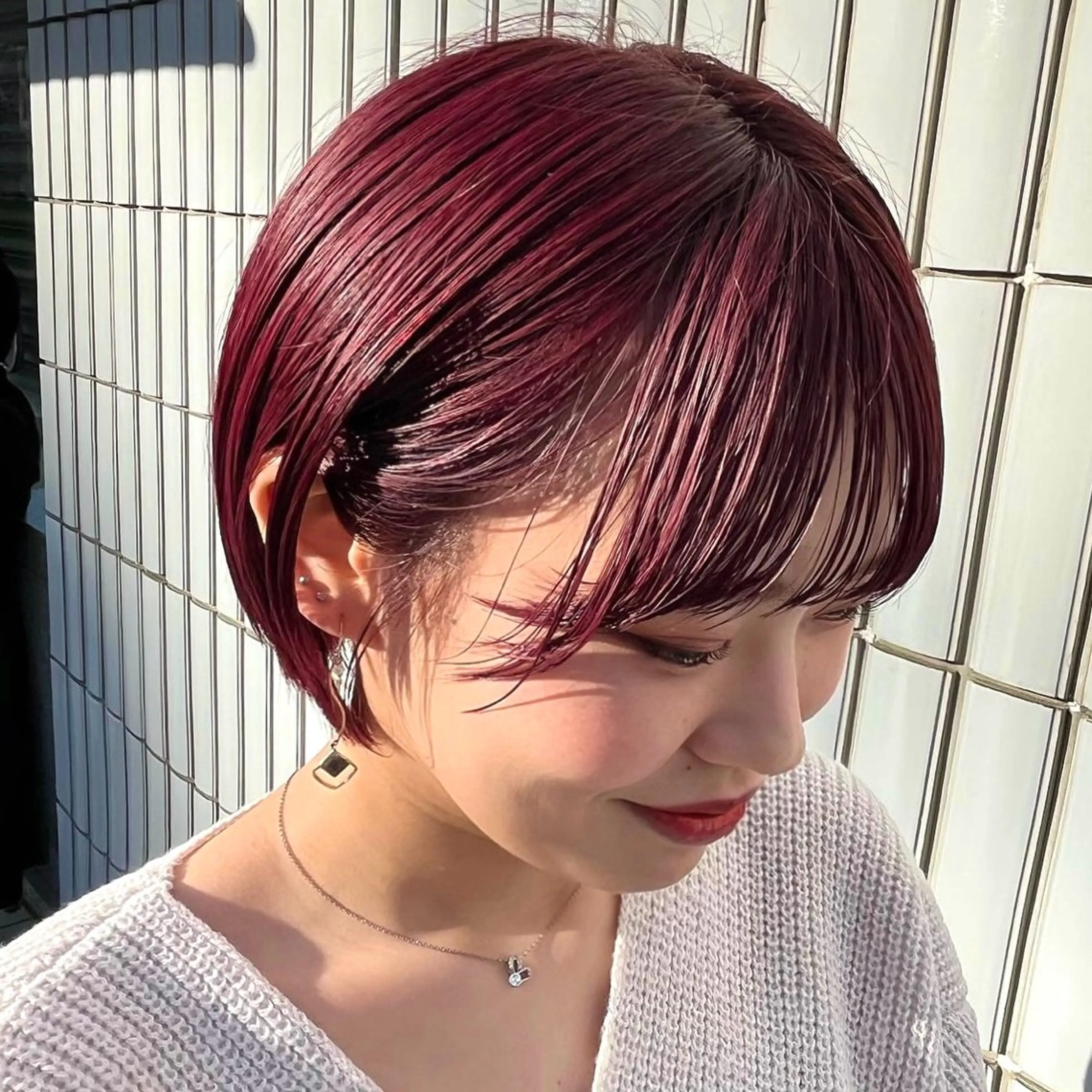 ショート カラー ブリーチ ピンクカラー ボブ/レイヤー/ 艶髪/HANA💗のヘアスタイル