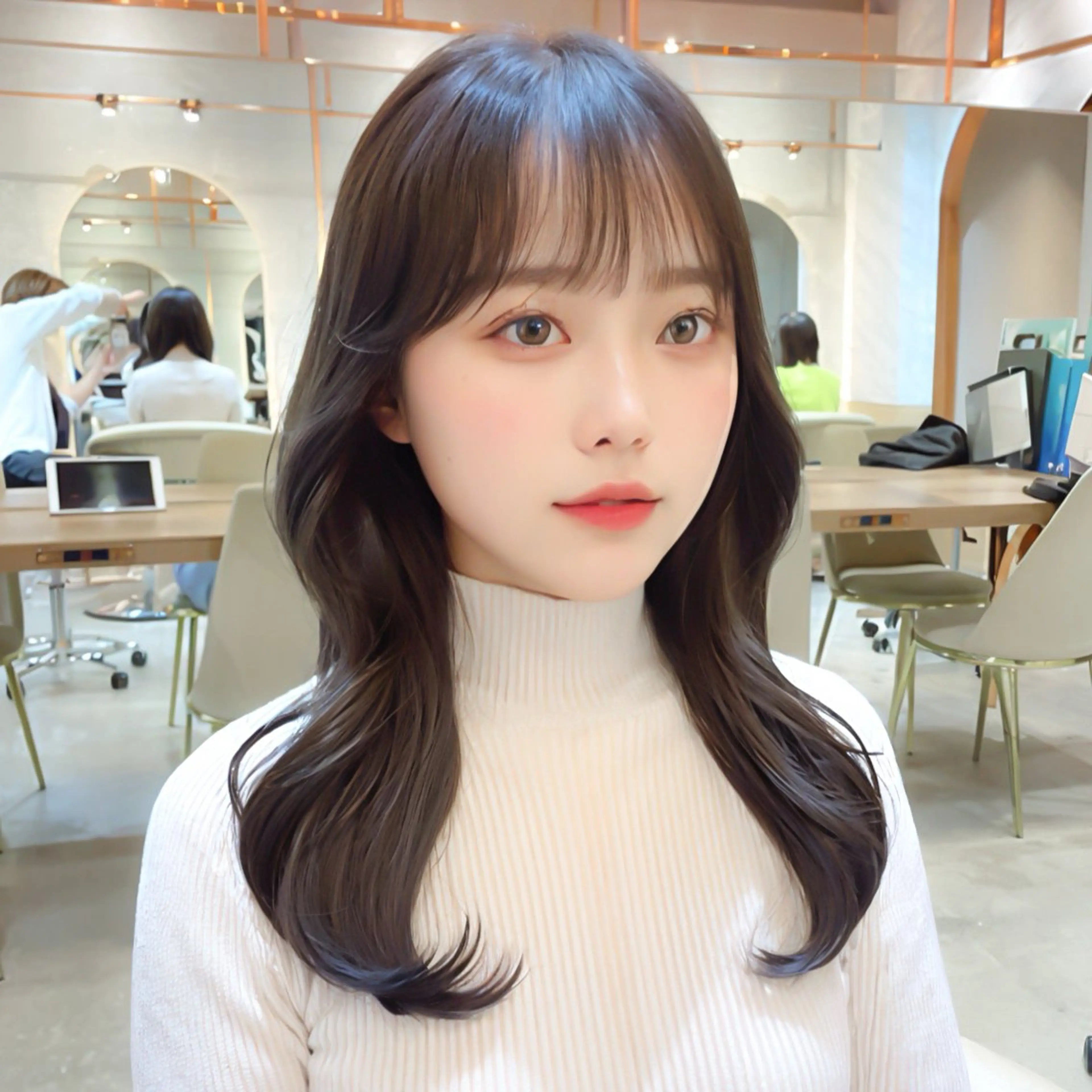 ミディアム カラー カット ヘアカラー トリートメント レイヤー/韓国ヘア 縮毛矯正🫧鈴木颯のヘアスタイル