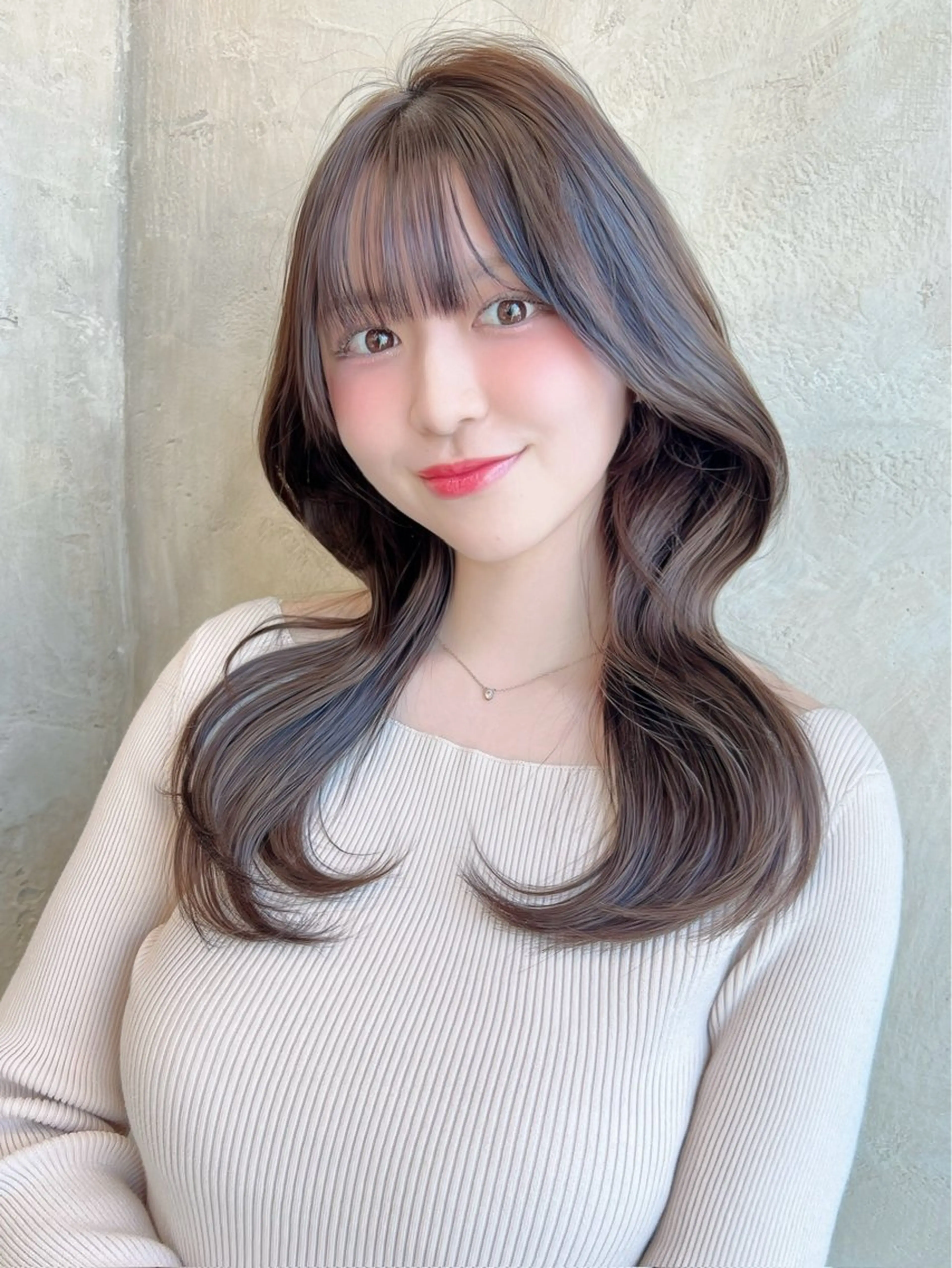 セミロング カラー パーマ カット ヘアカラー トリートメント 新宿✨顔周りカット 韓国ヘア/坂本亜裟海のヘアスタイル