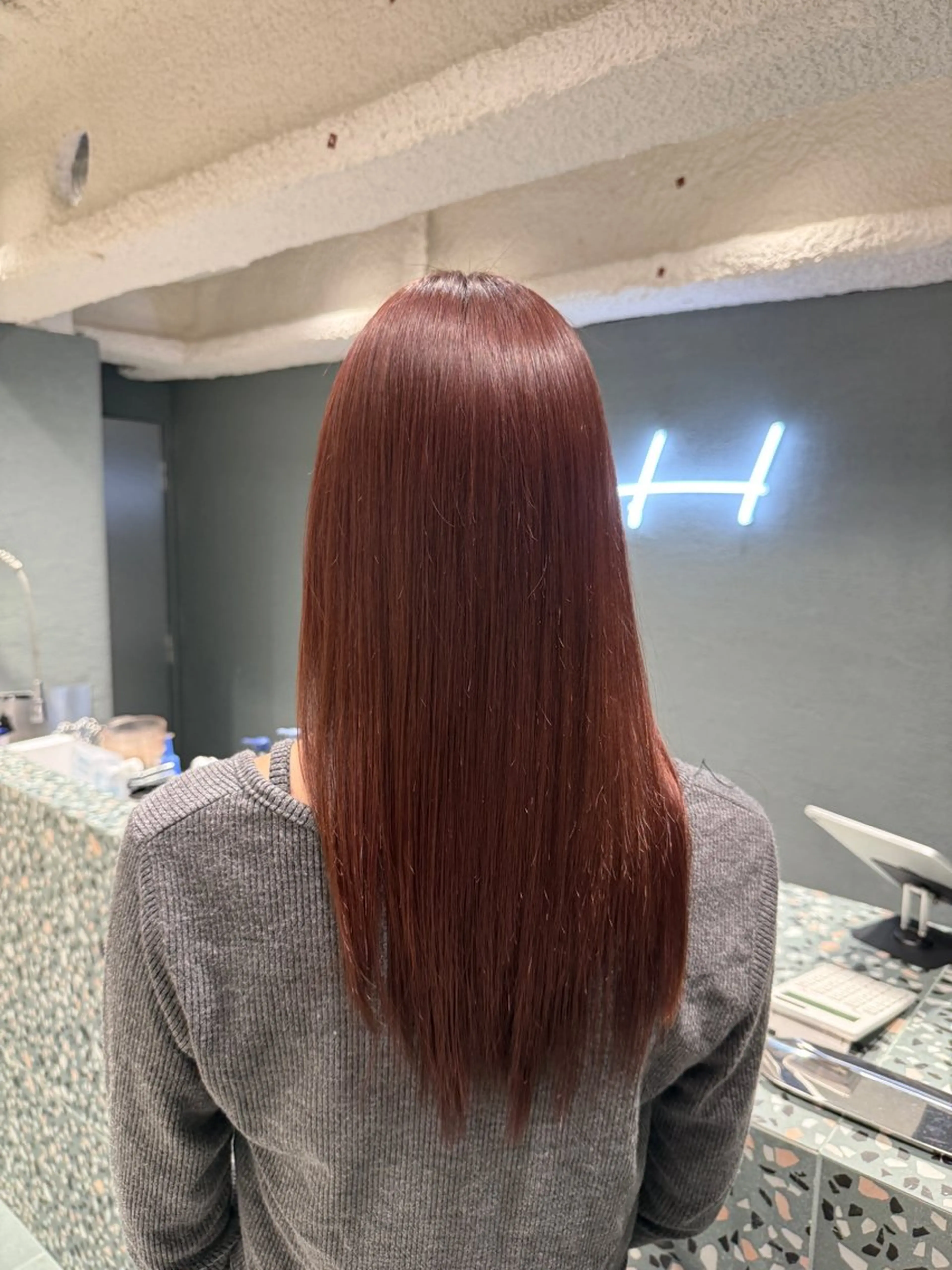 ロング カラー せな立川レディース メンズカットモデルのヘアスタイル