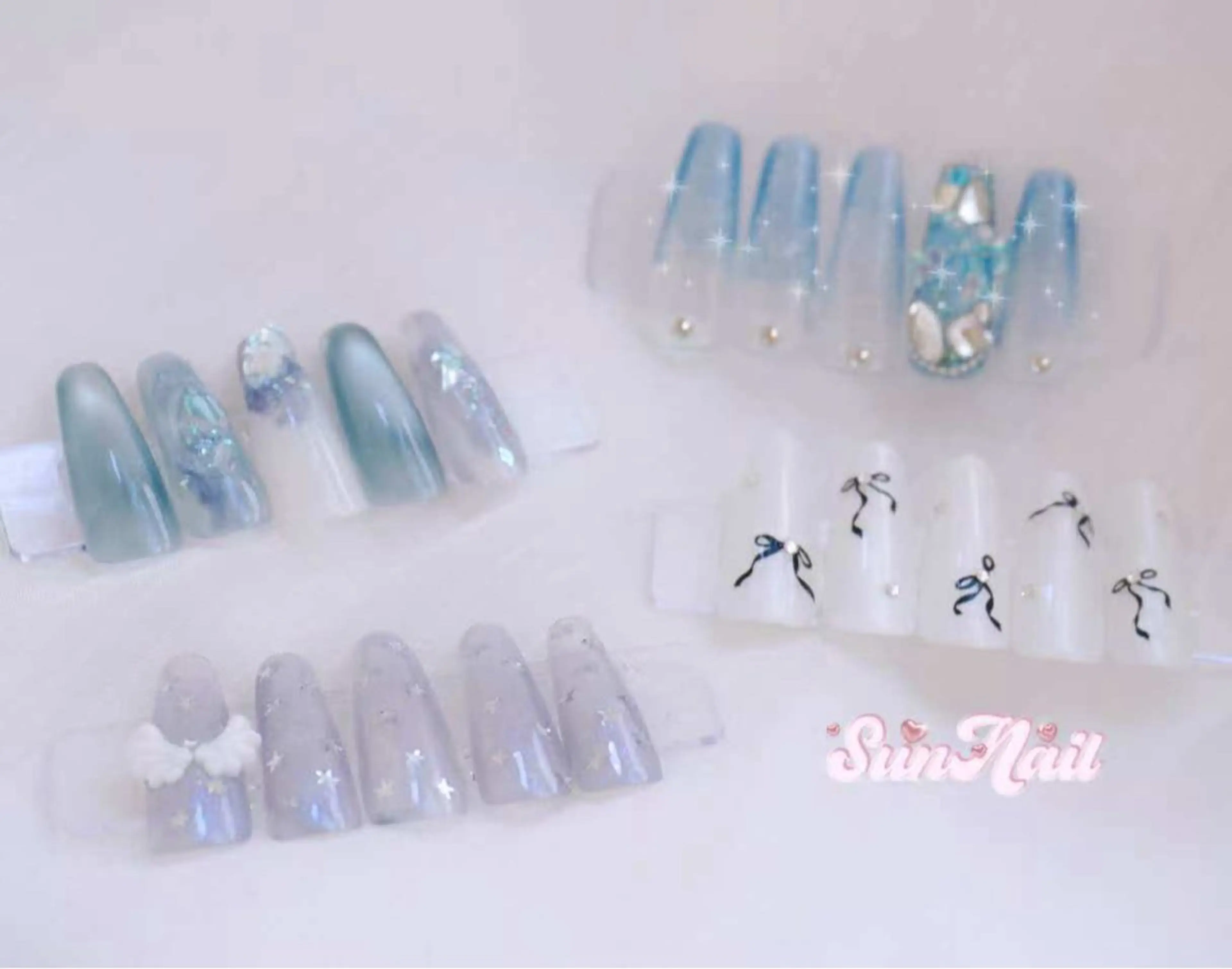 ネイル チークネイル 長さ出し フラワーネイル フレンチネイル ガーリー SunNail池袋駅 ワンホンネイルのネイルデザイン