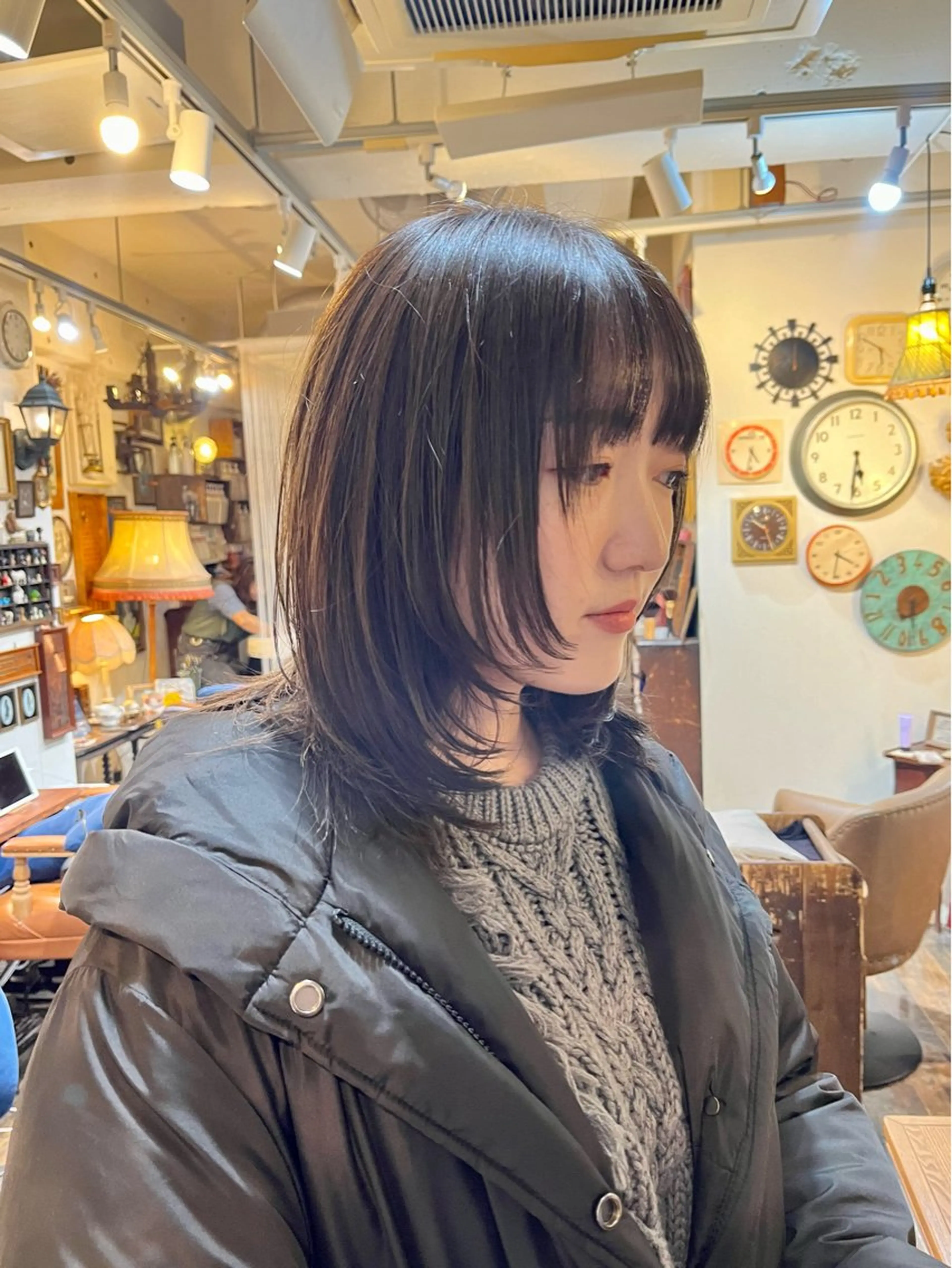 セミロング カラー 透明感カラー レイヤーカット カット ヘアカラー トリートメント ヘッドスパ 垢抜けショート🌱 パーマ/緒方椋のヘアスタイル