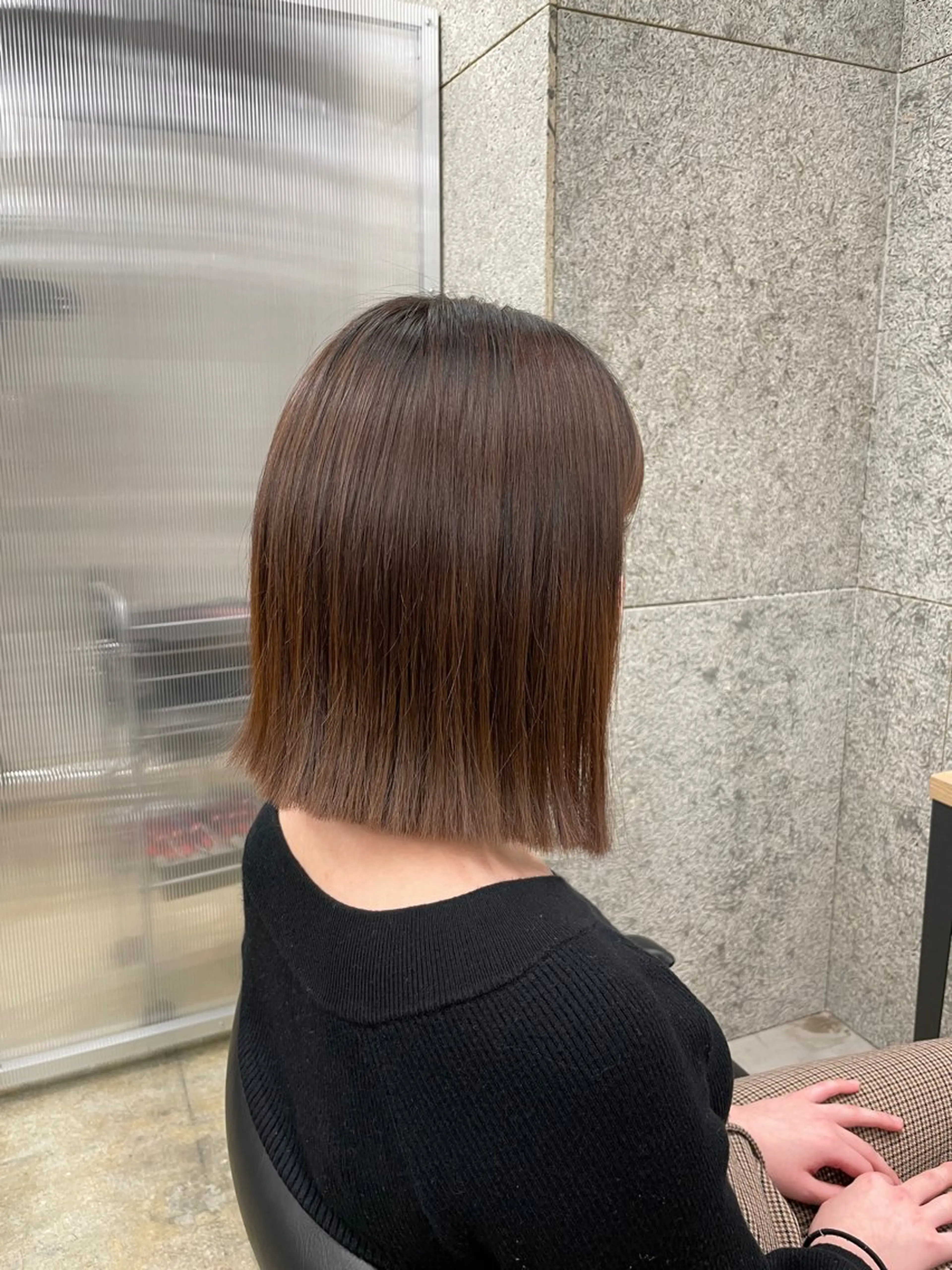 ミディアム 切りっぱなしボブ ボブ WE RULE 札幌店 【ウィールール 札幌店】所属・✨️大人ショート 髙橋朋花のヘアスタイル