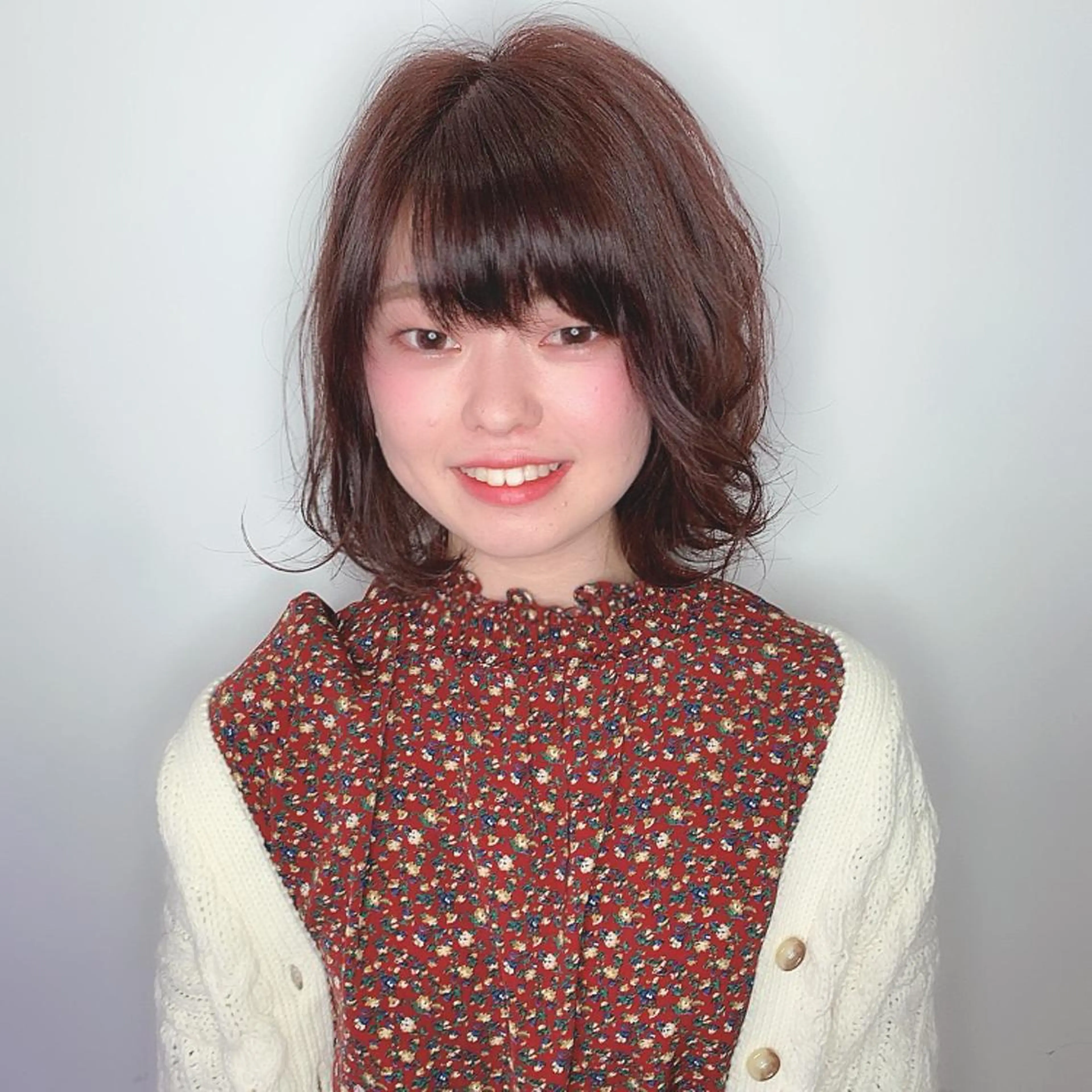 ミディアム カラー ピンクカラー AMI ウルフパーマ/メンズのヘアスタイル