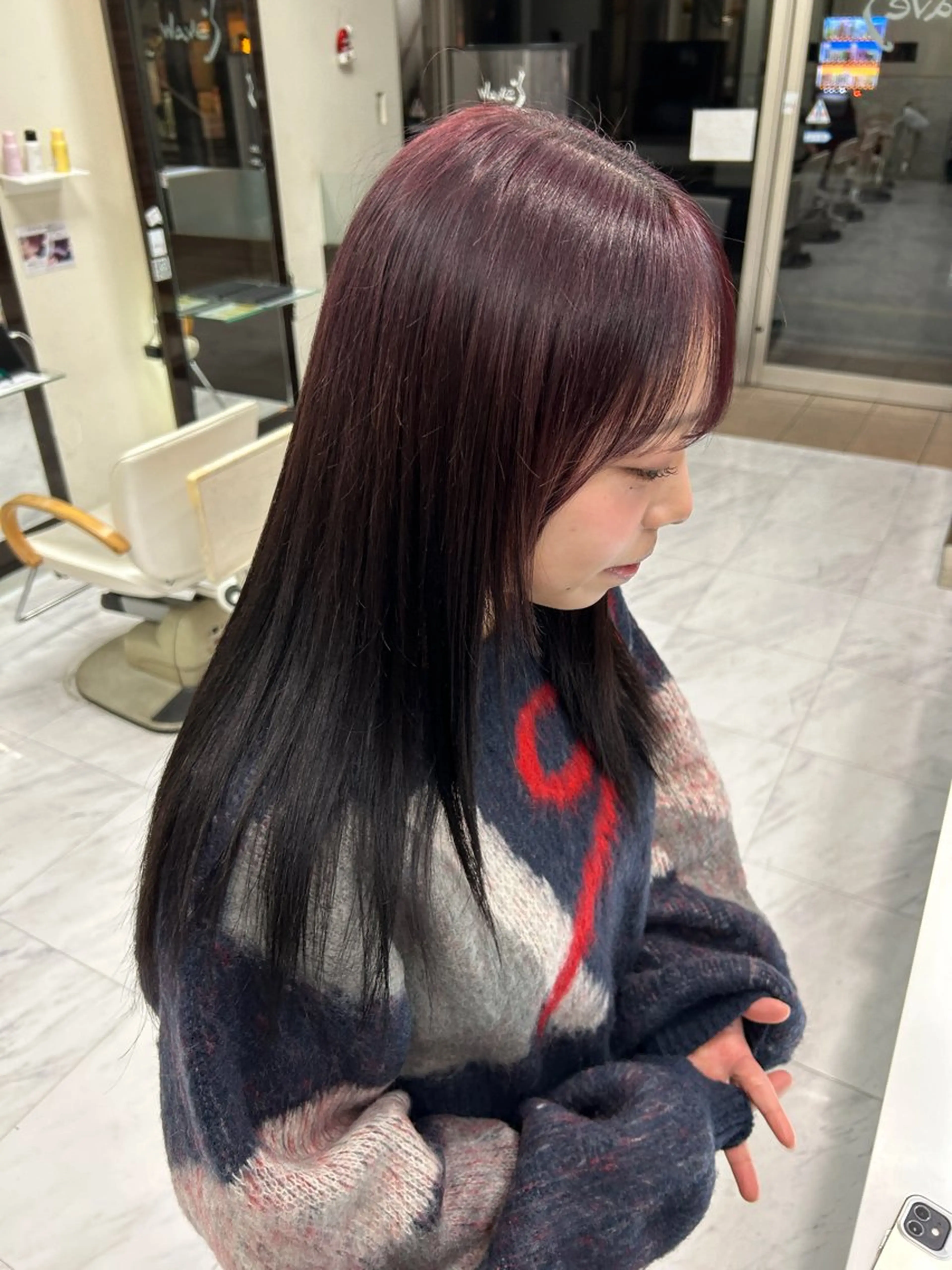 ロング カラー レッドカラー ヘアカラー 透明感/ブリーチカラ ー🦋Rico🦋のヘアスタイル