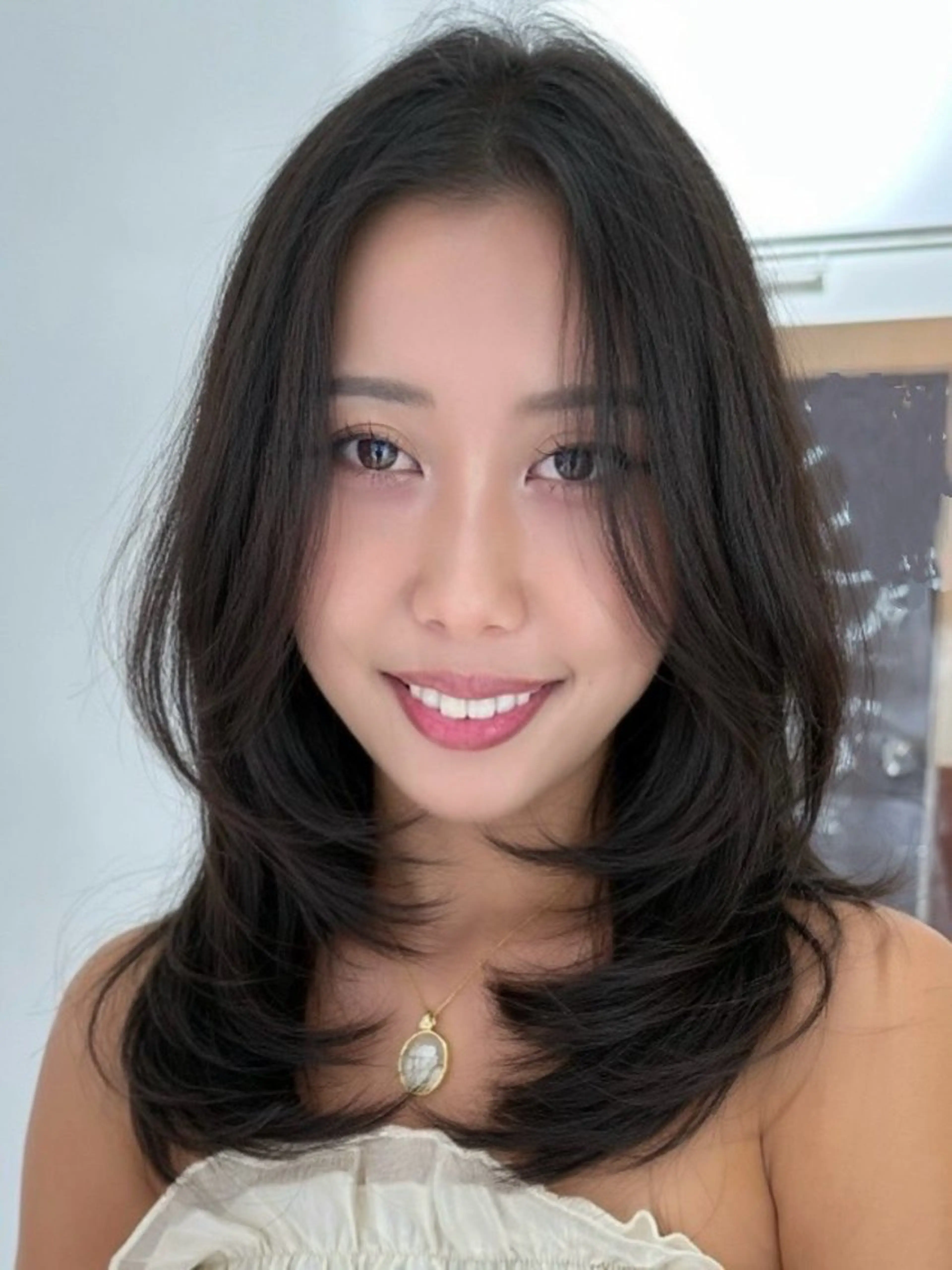 セミロング レイヤー/髪質改善/ ブリーチ/コタケのヘアスタイル