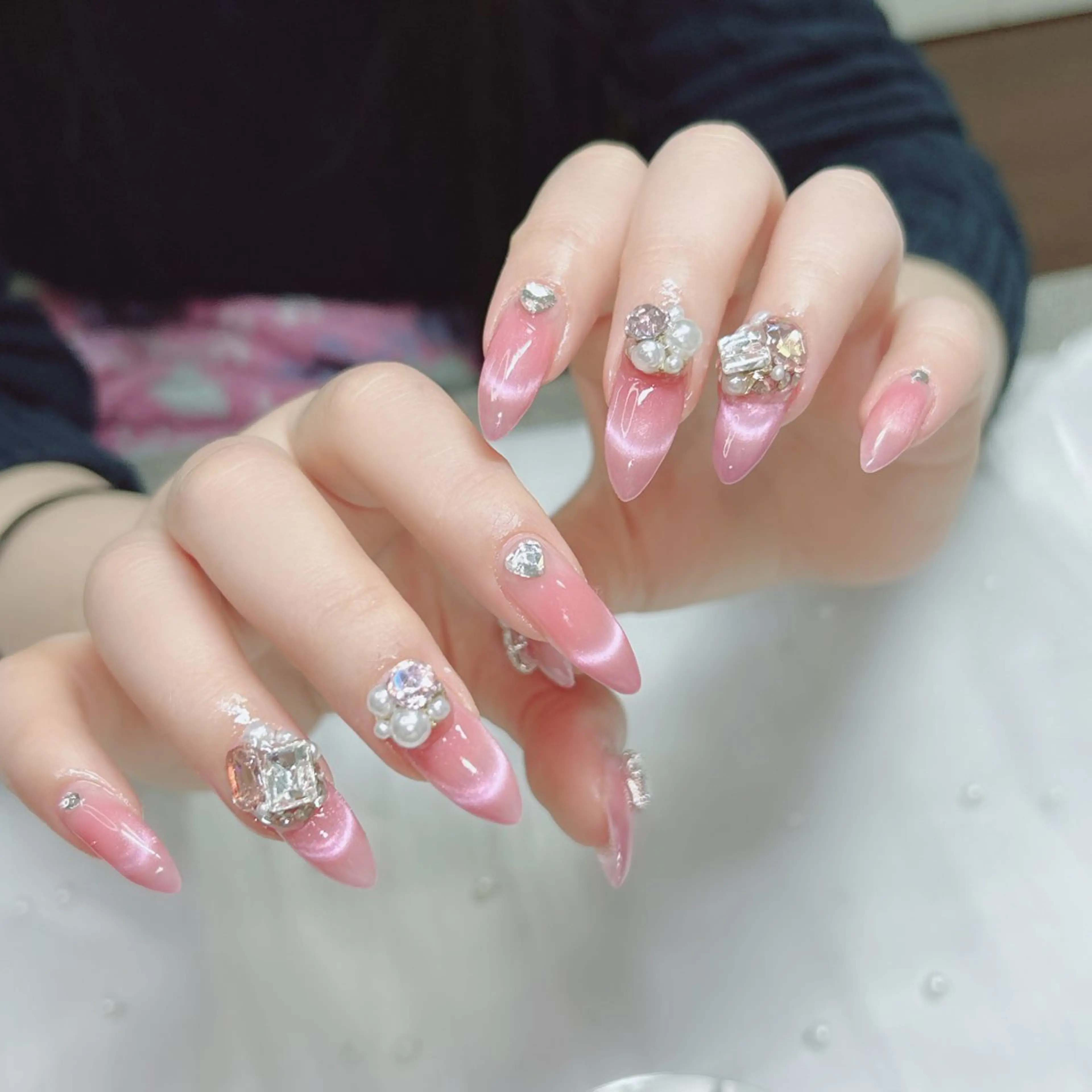 ネイル アニマル柄 アートネイル フレンチネイル ジェルネイル ガーリー ハンドネイル Cute Tips nailのネイルデザイン