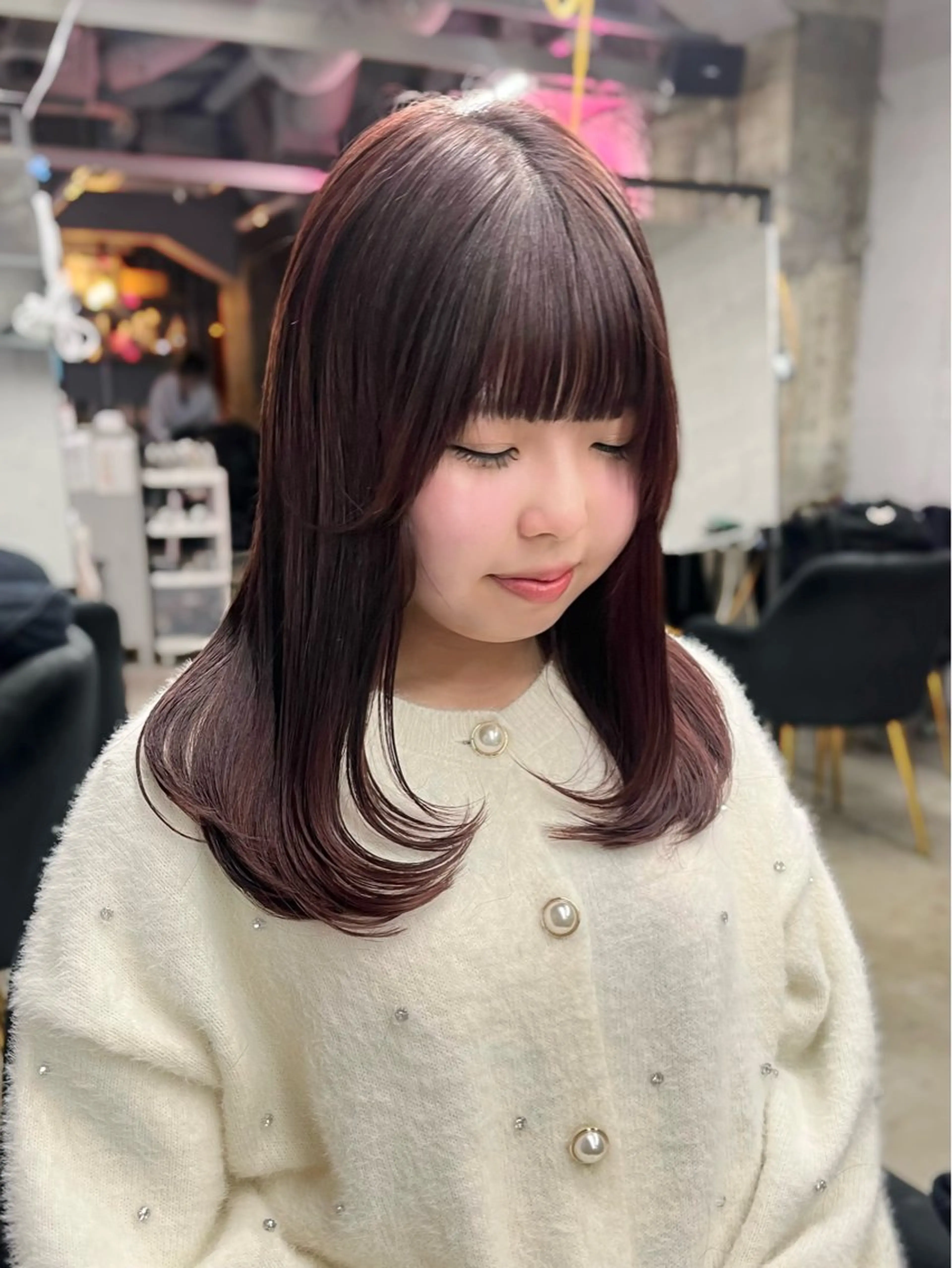 ミディアム カット ヘアカラー トリートメント col sapporo所属・あざと可愛い💓 盛れる顔まわり/uiのヘアスタイル