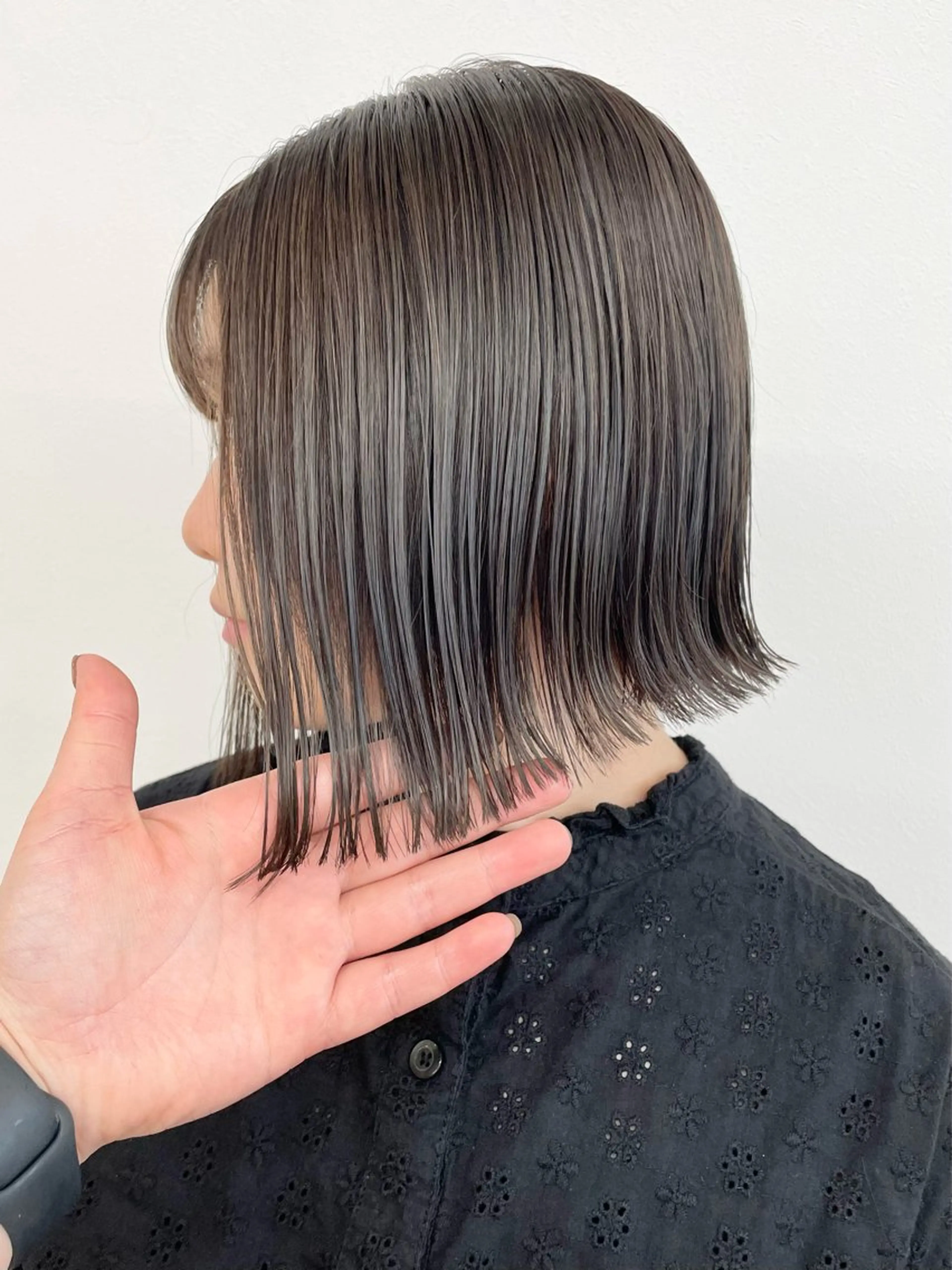 ミディアム カラー グレージュ ハイライトカラー ボブ ハイライト カット ヘアカラー 松田 /骨格矯正カットのヘアスタイル