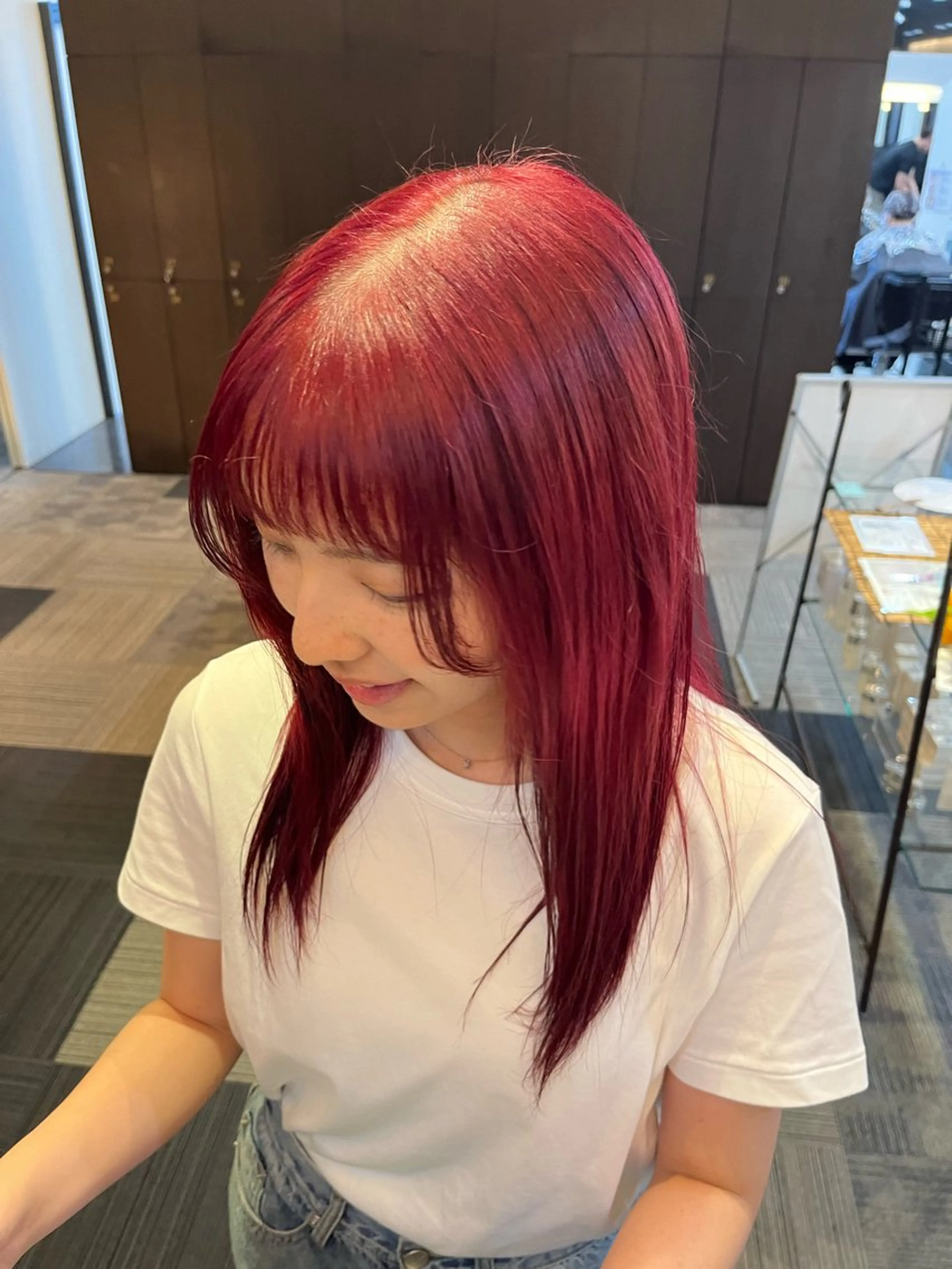 ロング カラー ブリーチ レッドカラー good nine所属・YUUMI /心斎橋美容室のヘアスタイル