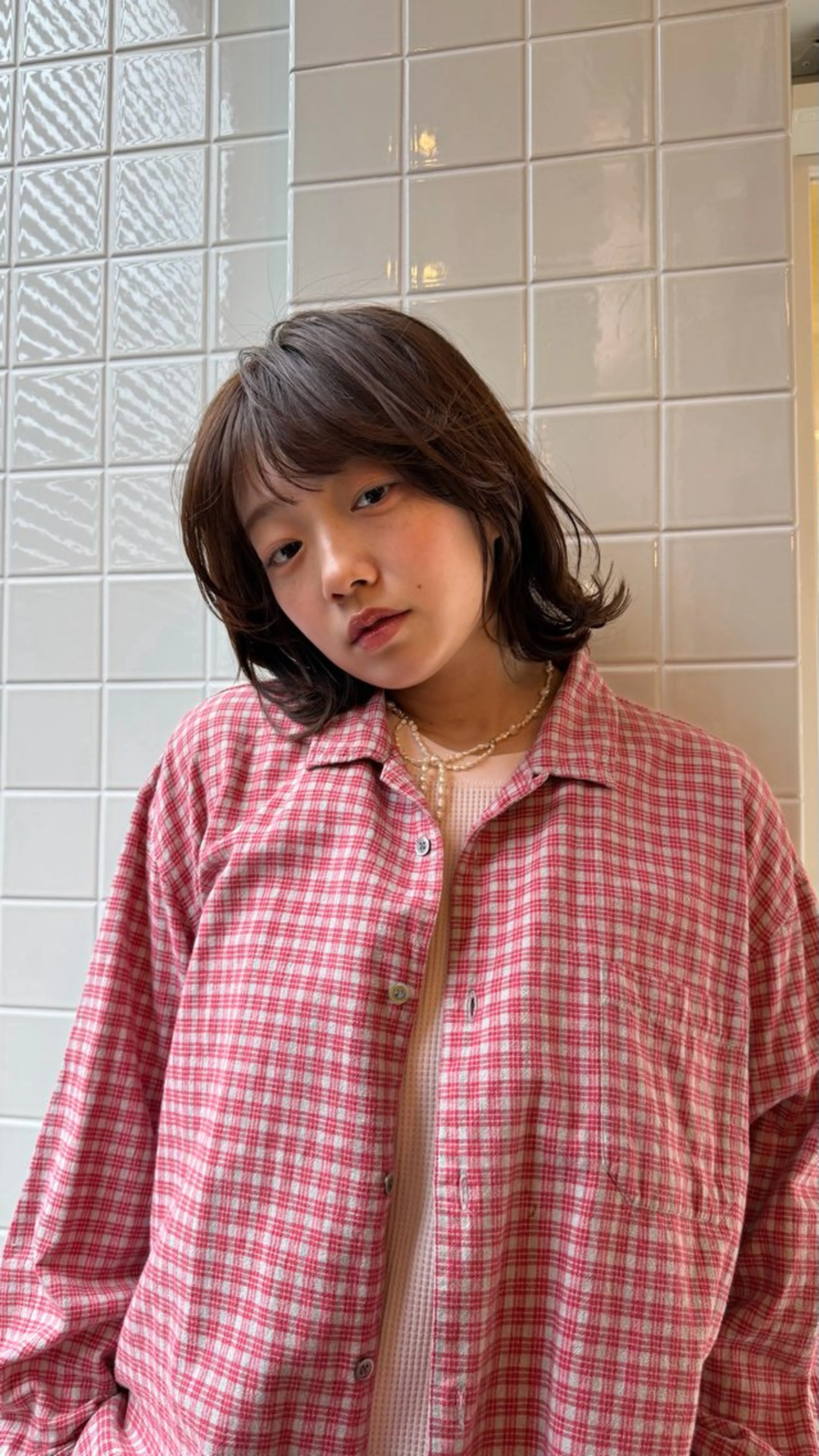 ミディアム カラー ブラウンカラー ボブ レイヤーカット 外ハネヘア カット ヘアカラー トリートメント 🌿ボブ パーマ高橋啓太🌿のヘアスタイル