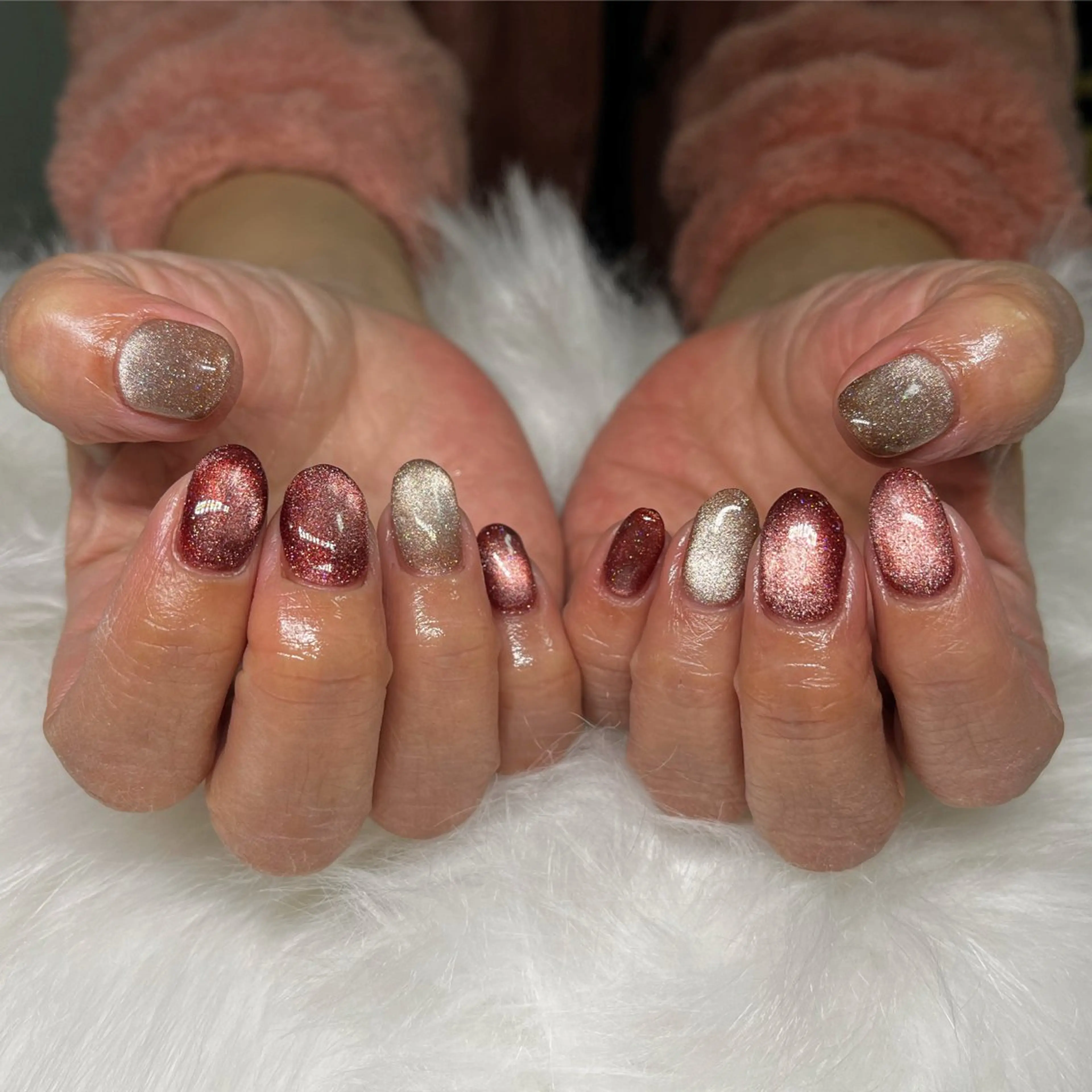 ネイル キラキラネイル マグネットネイル シンプルネイル ハンドネイル 🏠自宅 サロン💅natsuのネイルデザイン