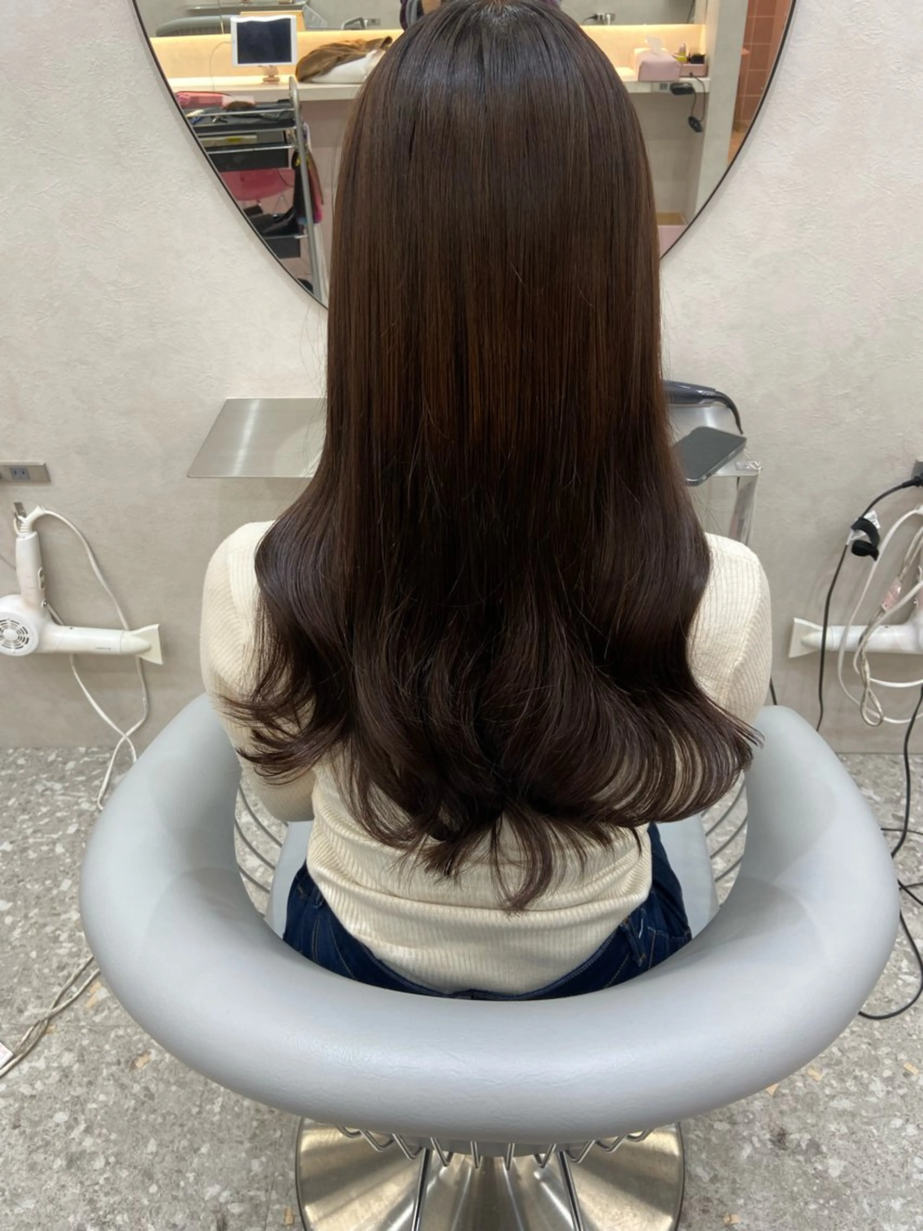 ロング シールエクステ くびれヘア エクステ ヨシンモリ 韓国風ヘア カット エクステ 新宿/韓国ヘア 中明度カラー/かやのヘアスタイル