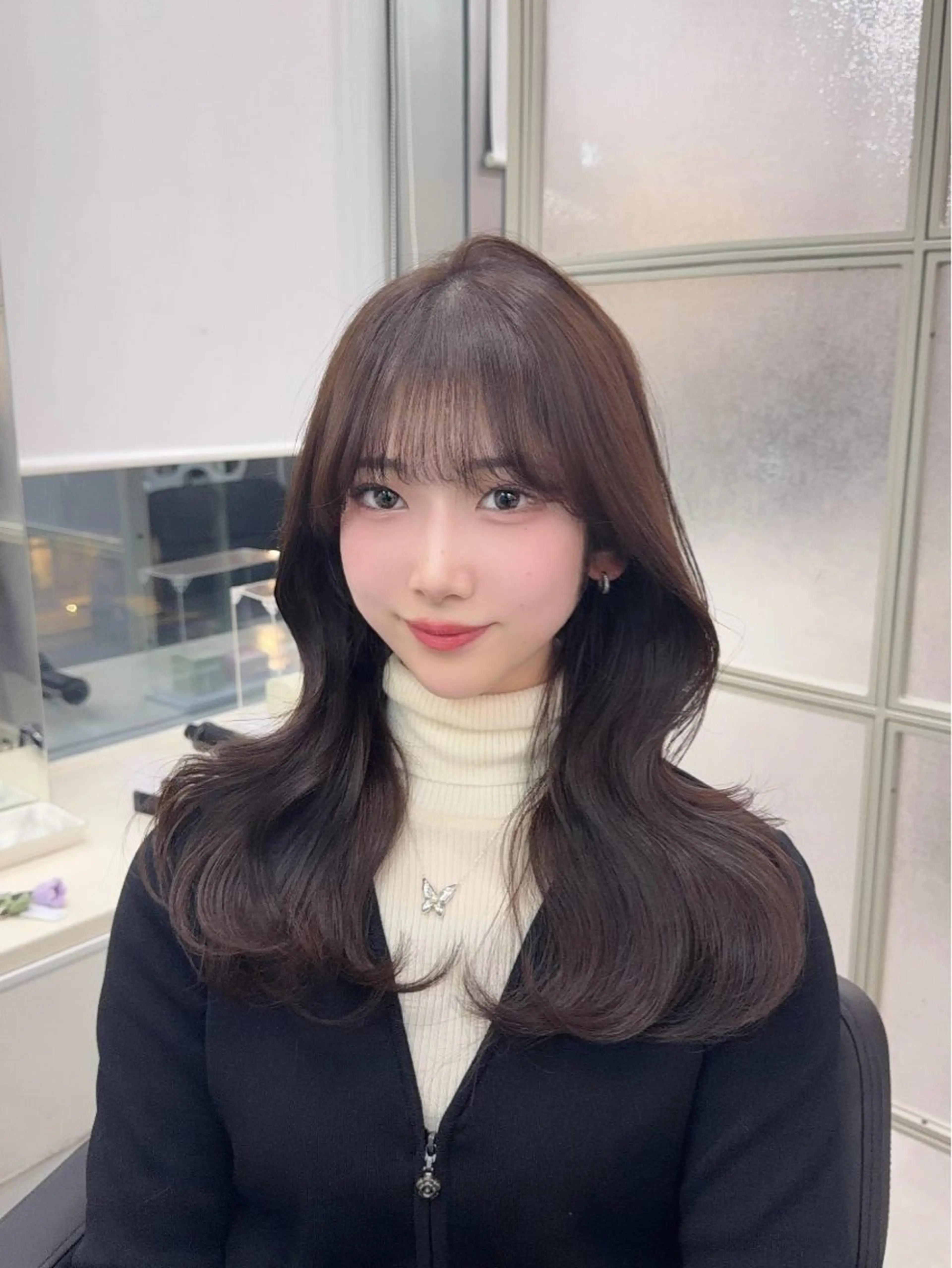 ロング カラー アディクシーカラー ブラウンカラー チョコレートブラウン カット ヘアカラー トリートメント 韓国ヘア/髪質改善 /natsuki🧸のヘアスタイル