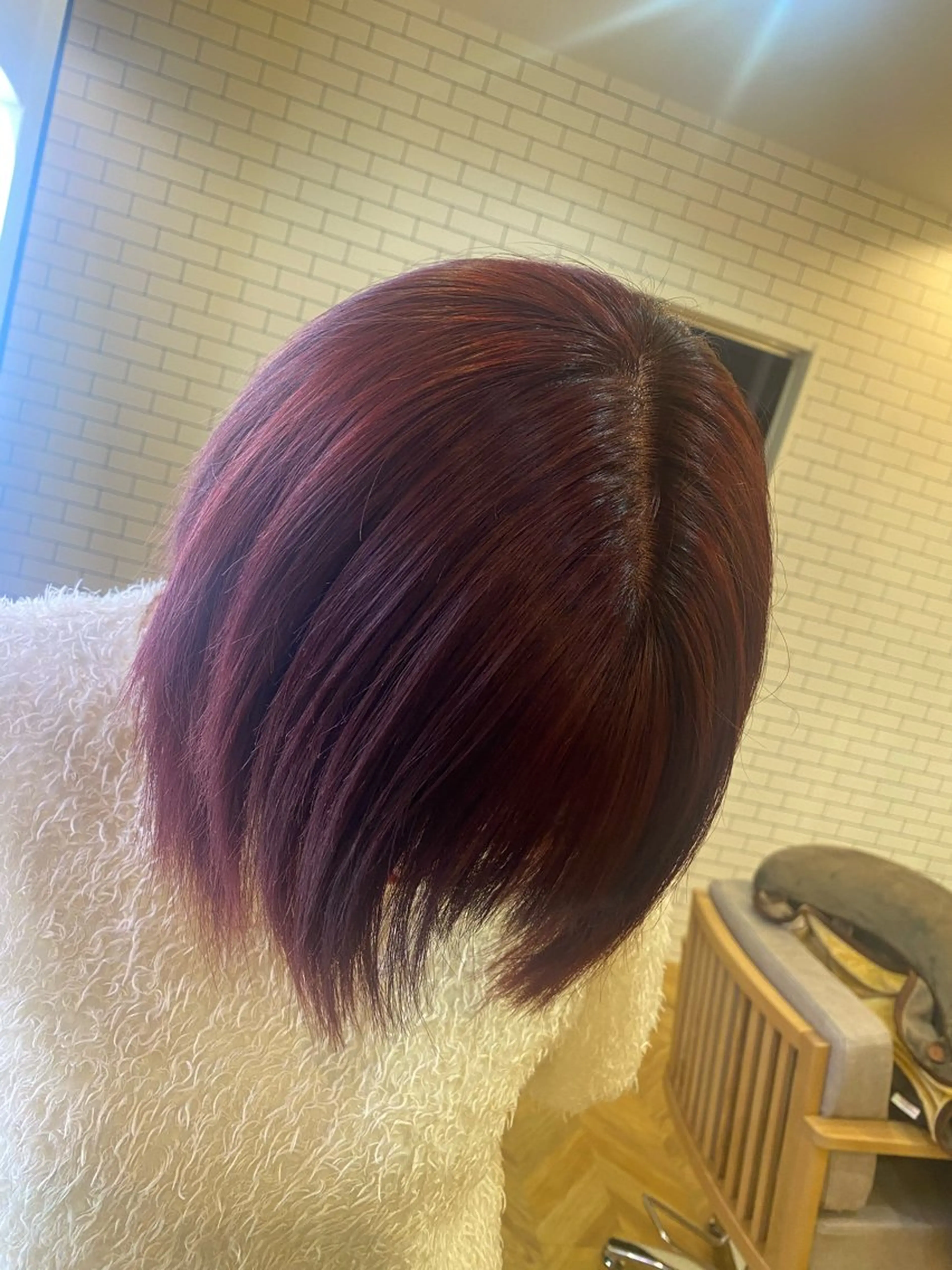 カラー レッドカラー ヘアカラー トリートメント 南上 野々佳のヘアスタイル