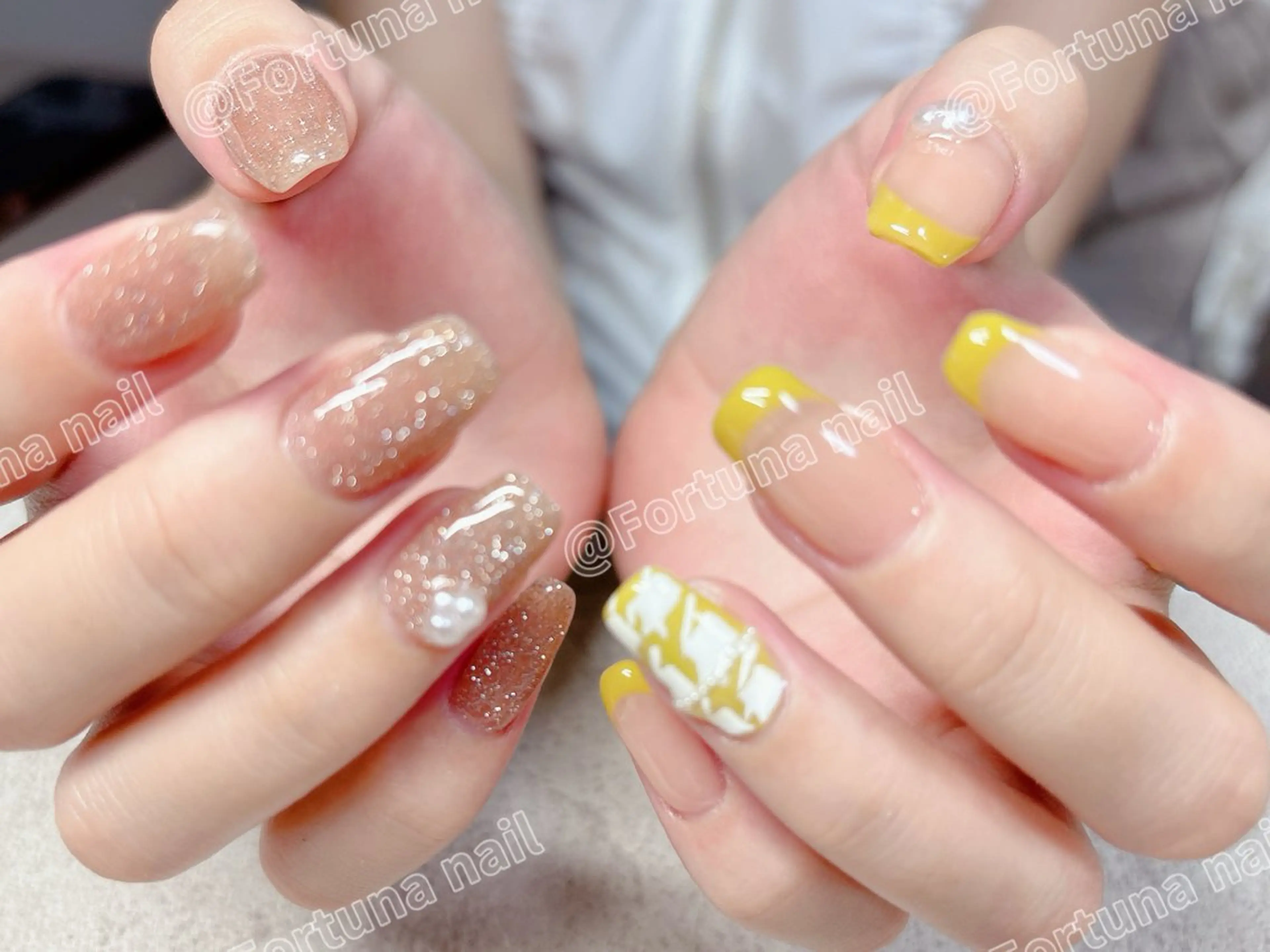 ネイル フラッシュネイル フレンチネイル ハンドネイル ハンドケア Nail •Head スパFortunaのネイルデザイン