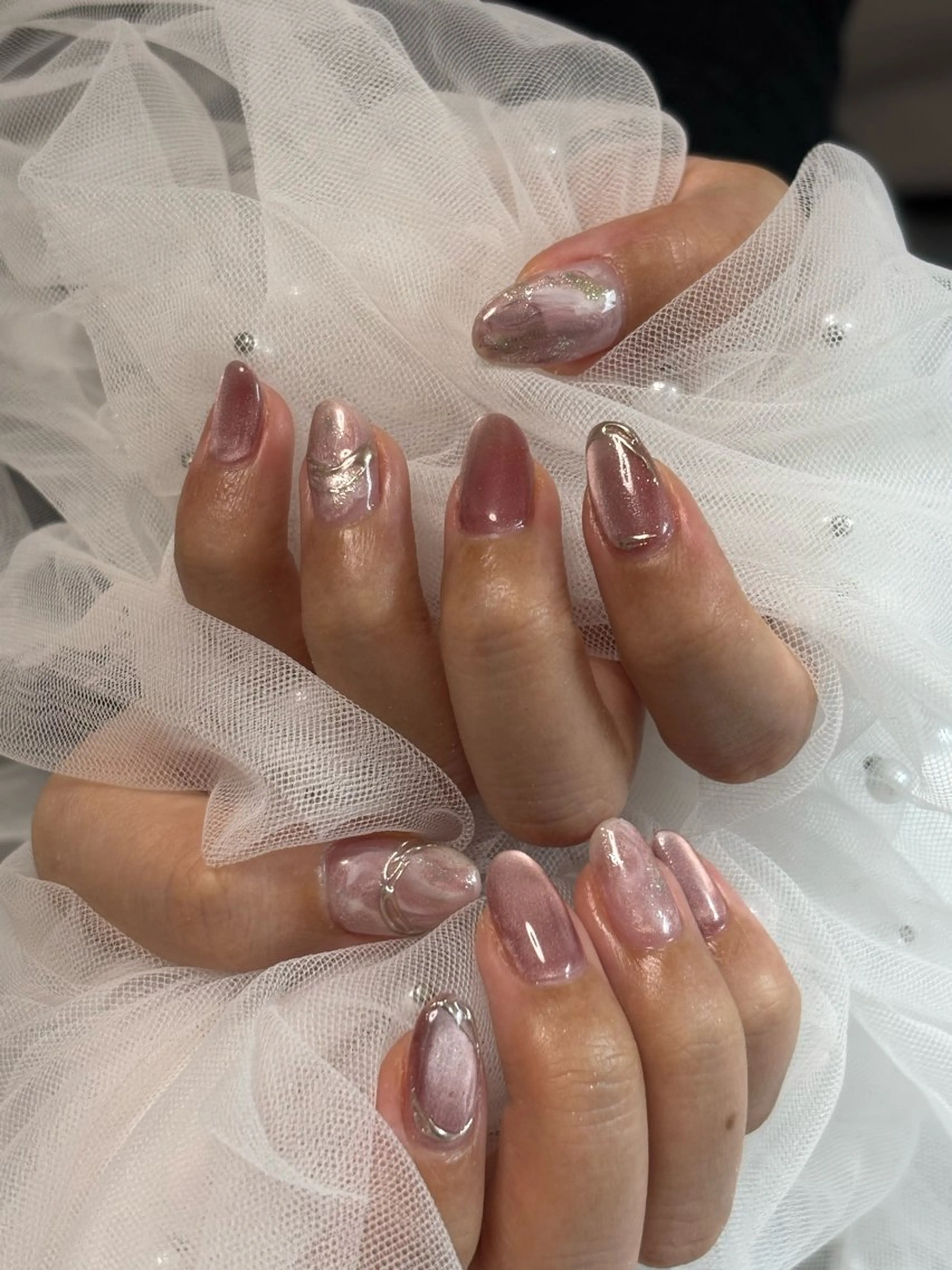 ネイル 三本 綾奈のネイルデザイン