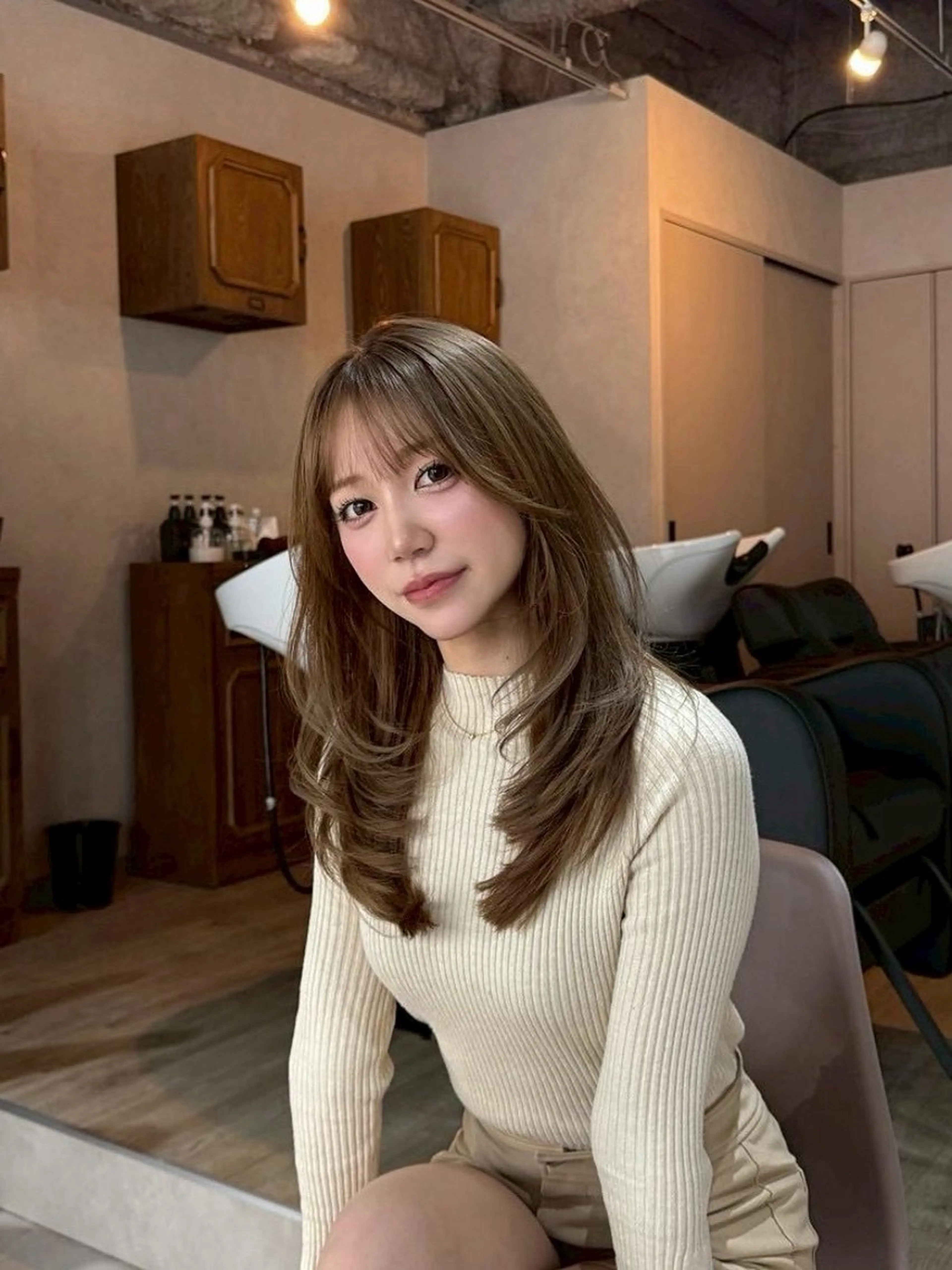 ロング カラー ブリーチ ダブルカラー ブリーチなしカラー 髪質改善 韓国風ヘア カット ヘアカラー トリートメント Maison Annex【心斎橋/レイヤーカット/ブリーチなしダブルカラー/髪質改善カラー】所属・レイヤーカット/ 心斎橋　MACOのヘアスタイル