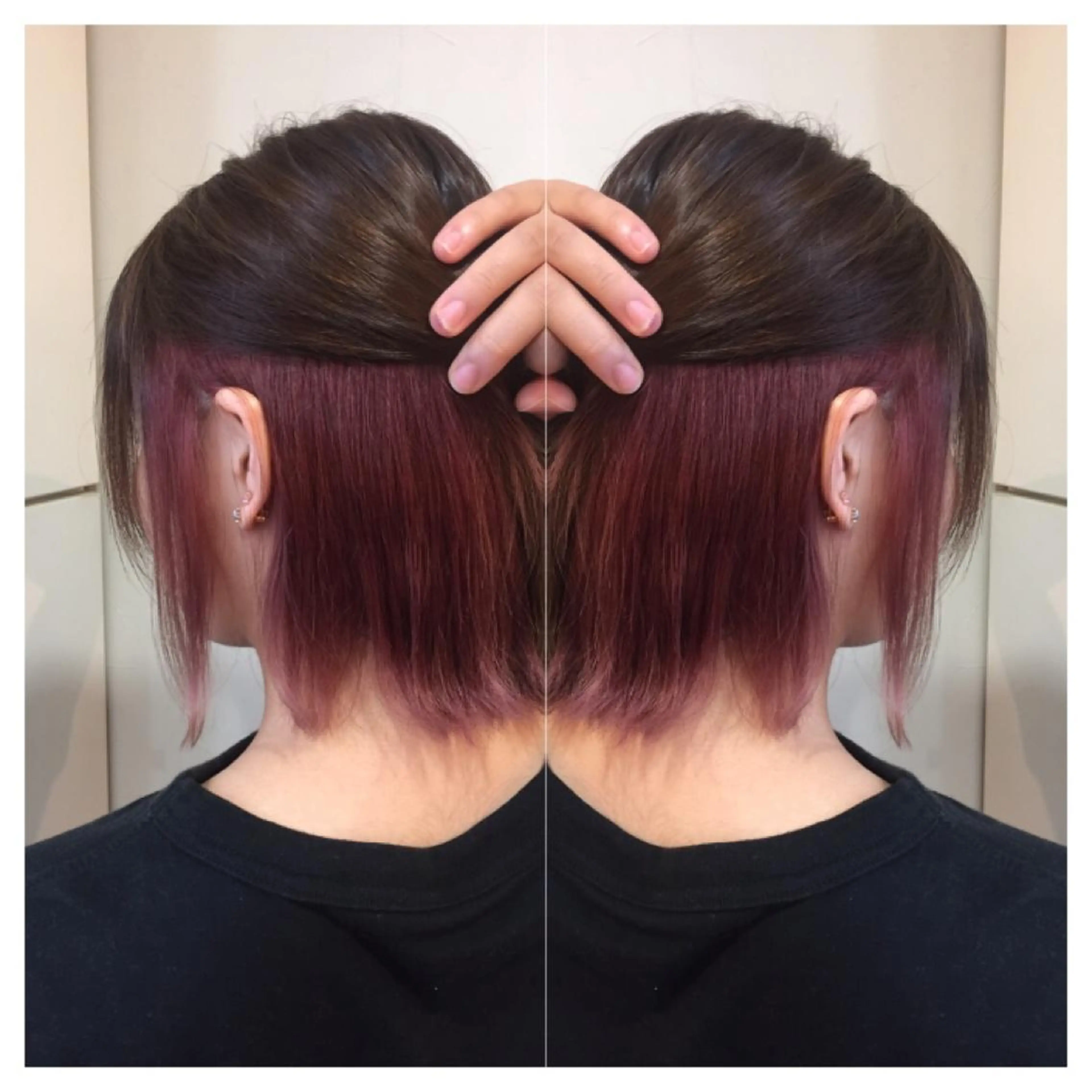 ショート カラー インナーカラー ラベンダーカラー ピンクカラー ピンクラベンダー ヘアカラー トリートメント 髪質改善/痛ませ ないカラー/西村航大のヘアスタイル