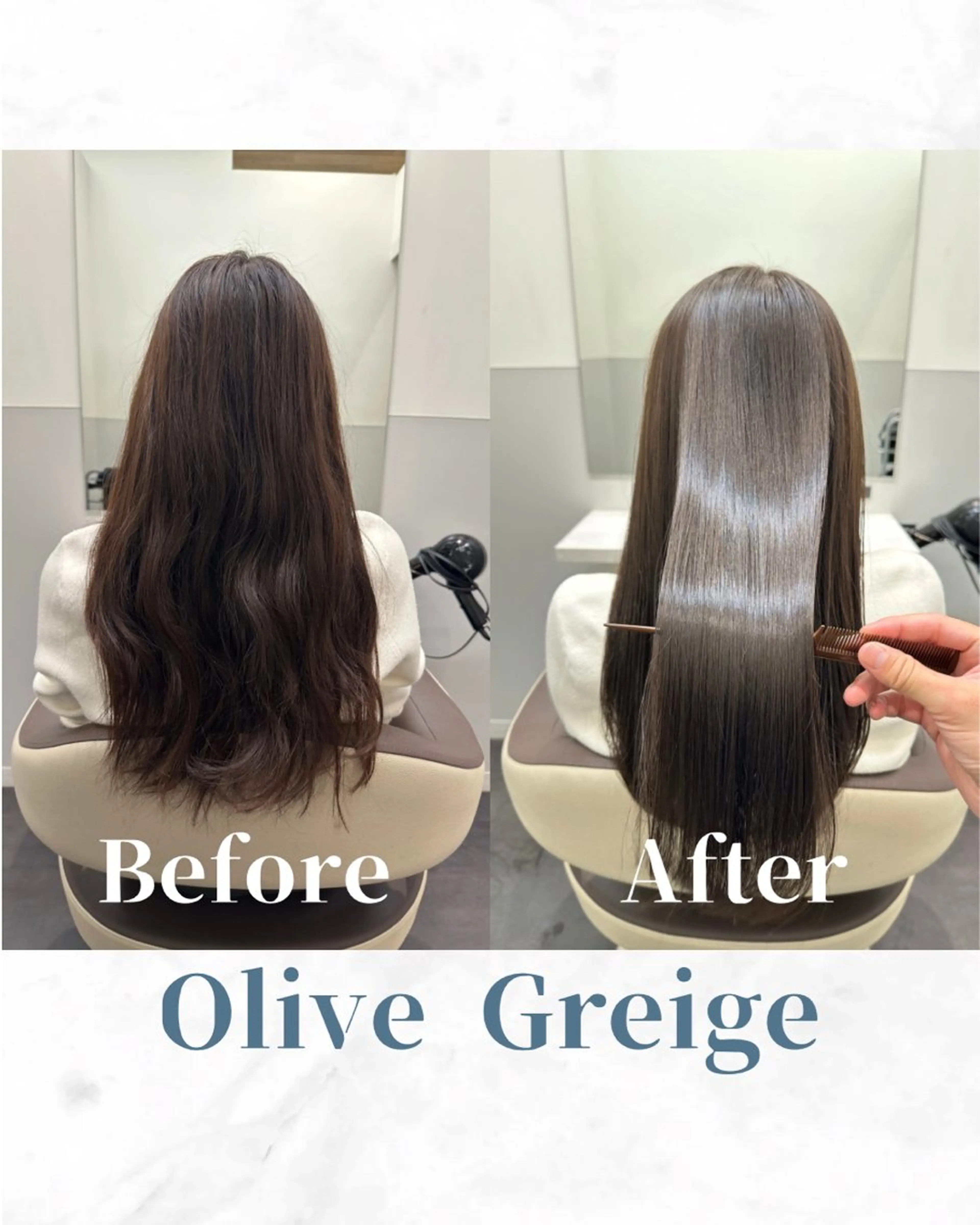 ロング カラー ケアカラー 透明感カラー グレージュ オリーブグレージュ オリーブグレー カット ヘアカラー トリートメント 【酸熱/美髪矯正 /髪質改善】RINのヘアスタイル