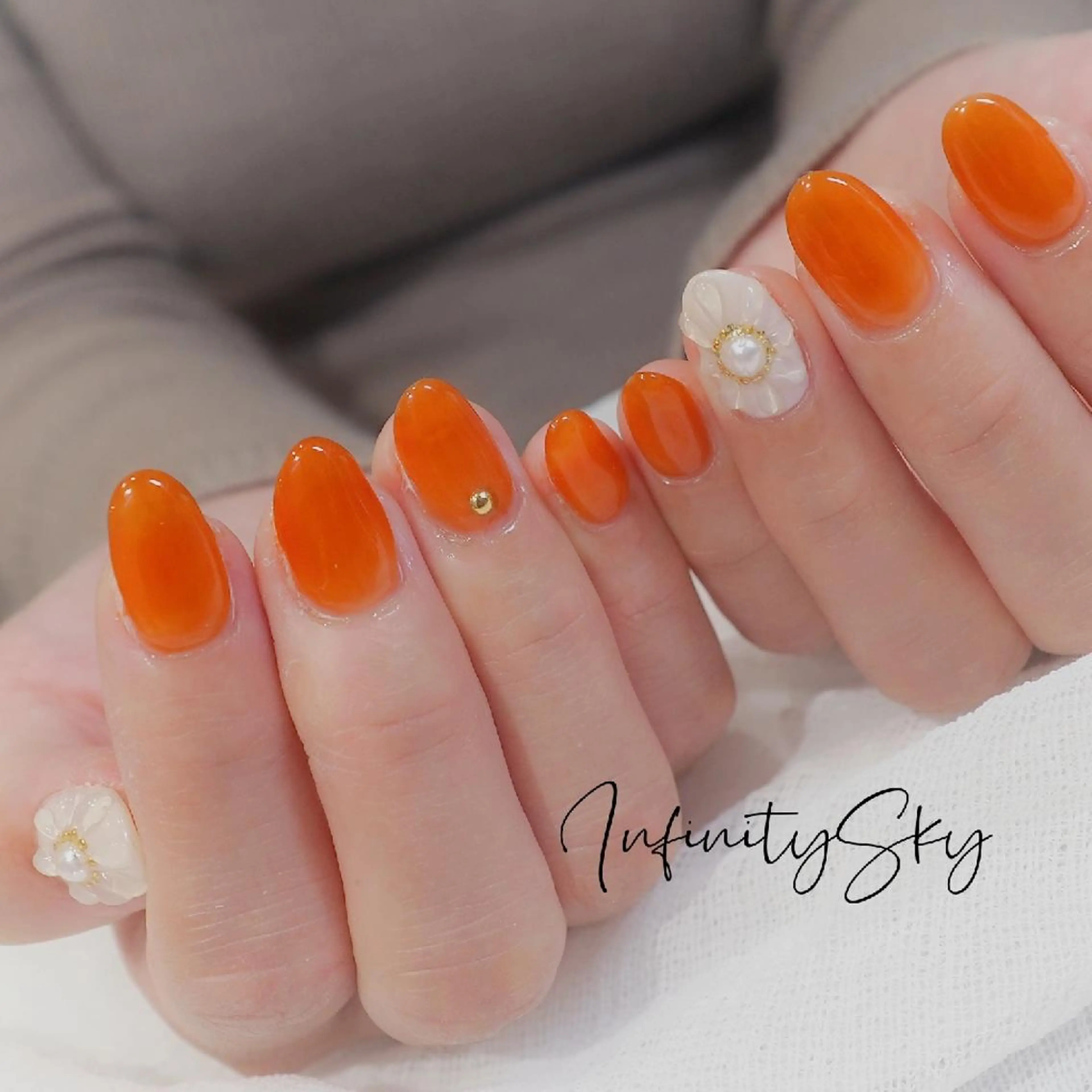 ネイル フラワーネイル ハンドネイル infinity skyのネイルデザイン