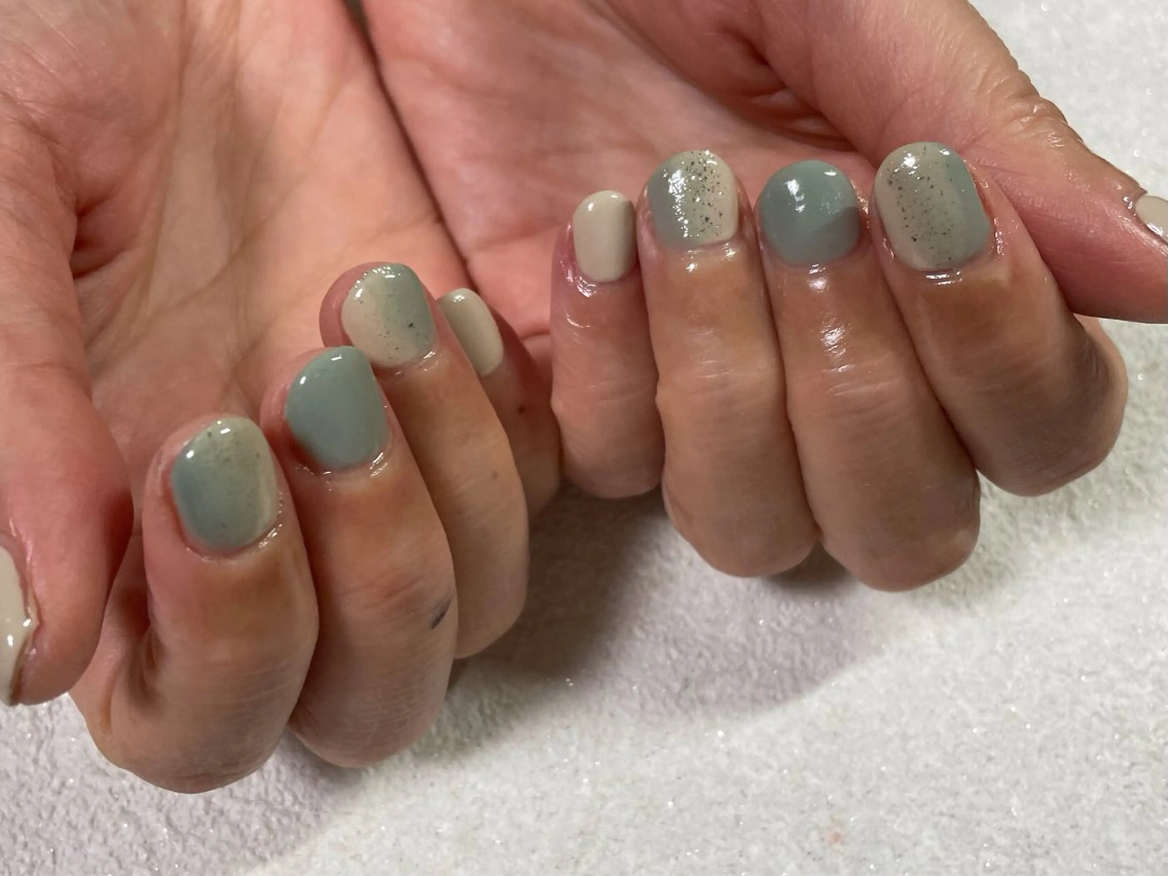 ネイル オーロラネイル フットネイル フレンチネイル ジェルネイル 韓国ネイル ハンドネイル kiki nail 二子玉川のネイルデザイン